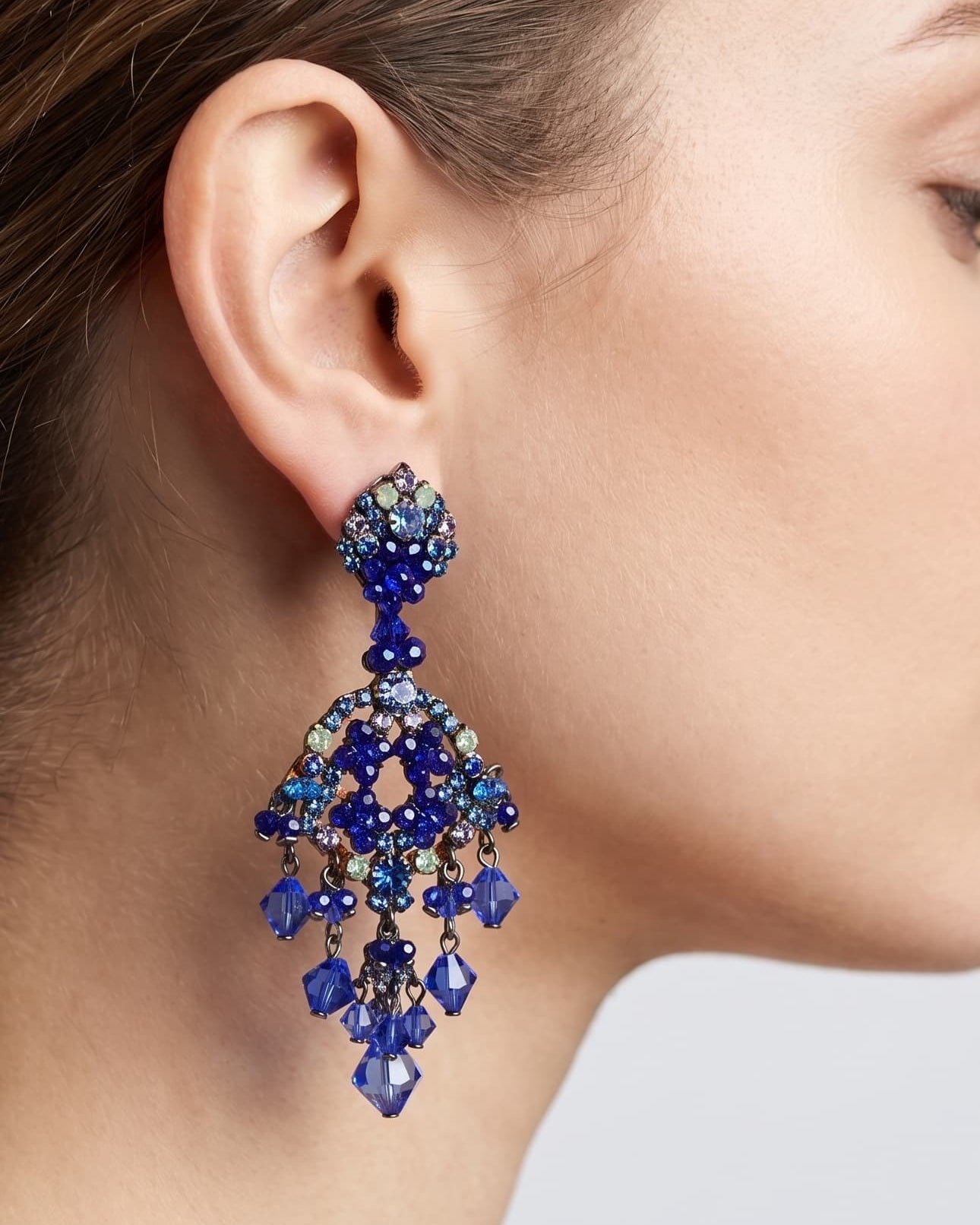 Dublos Bright Swarovski Blue-Multicolor Earring 