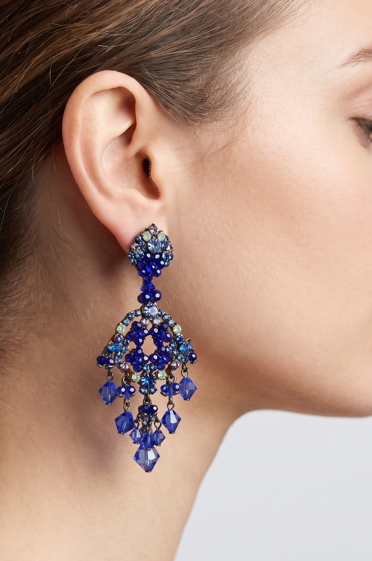 Dublos Bright Swarovski Blue-Multicolor Earring 