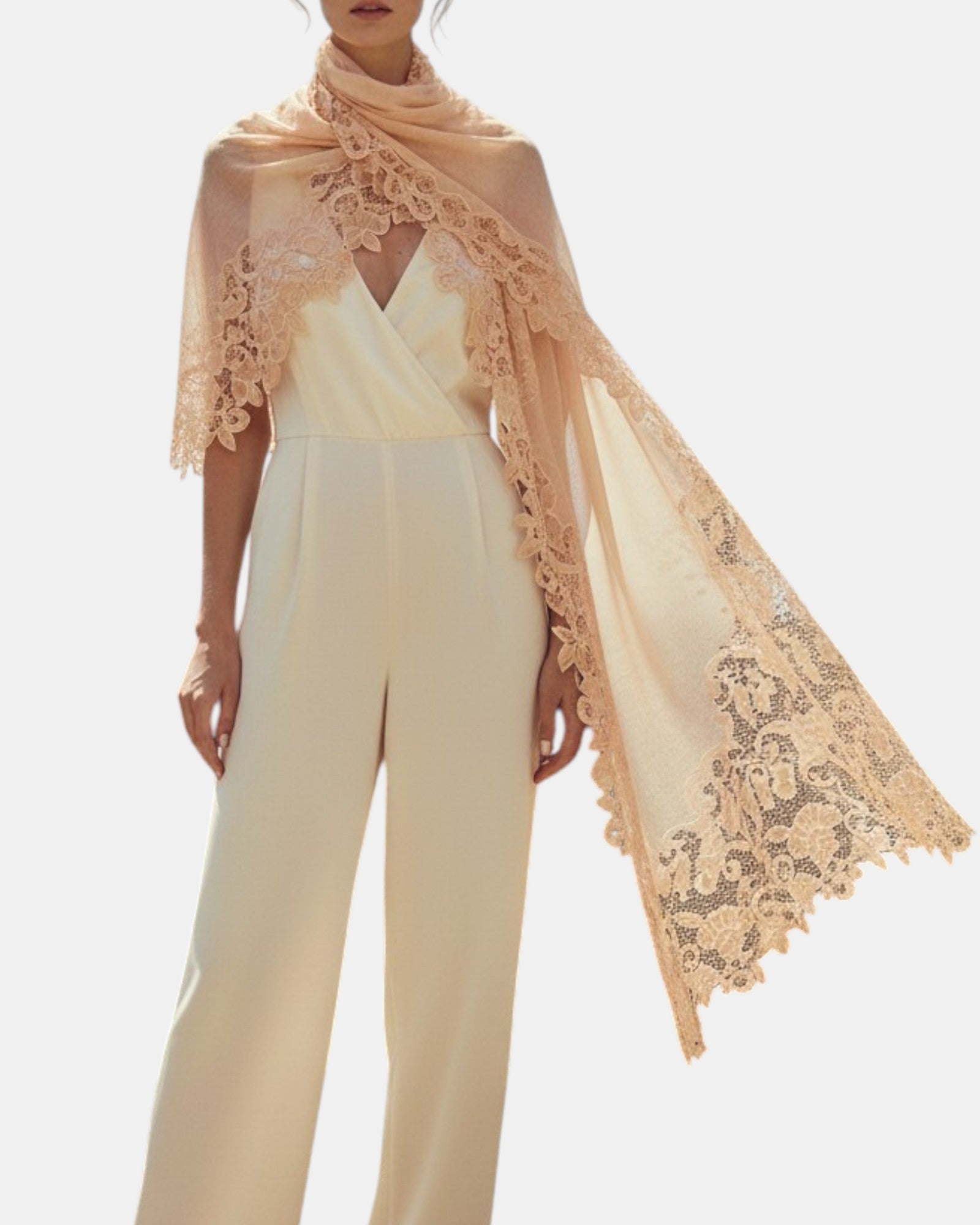 Tessy scarf embroidered orange 