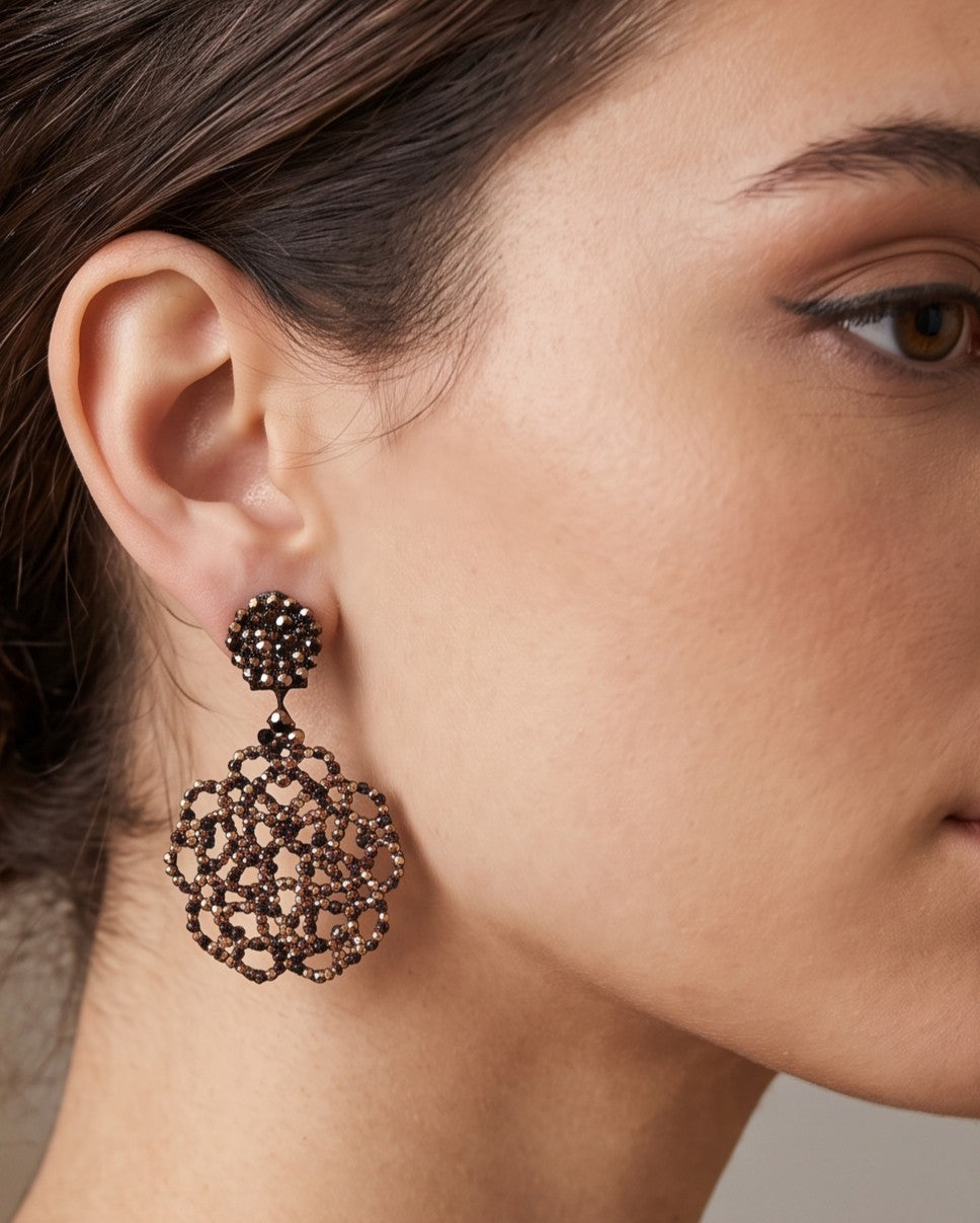 Pendientes Rosetón Bronce
