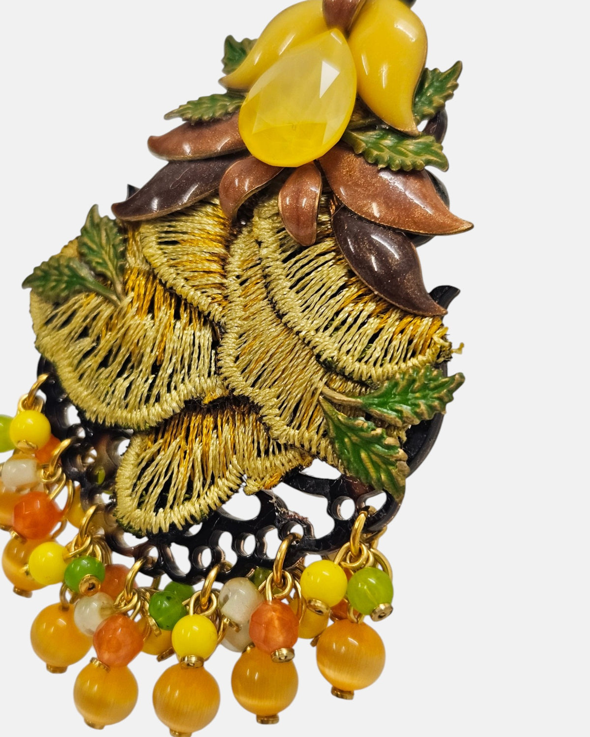 Boucles d'oreilles longues Épi doré