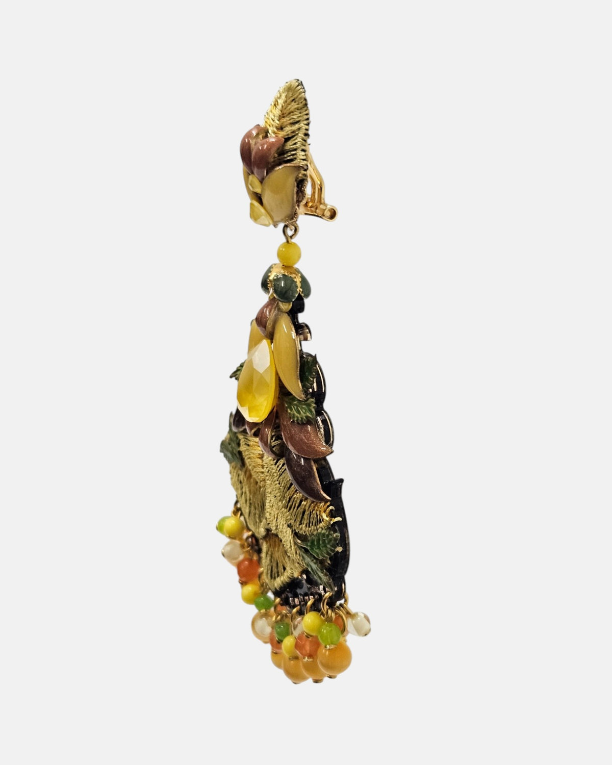 Boucles d'oreilles longues Épi doré