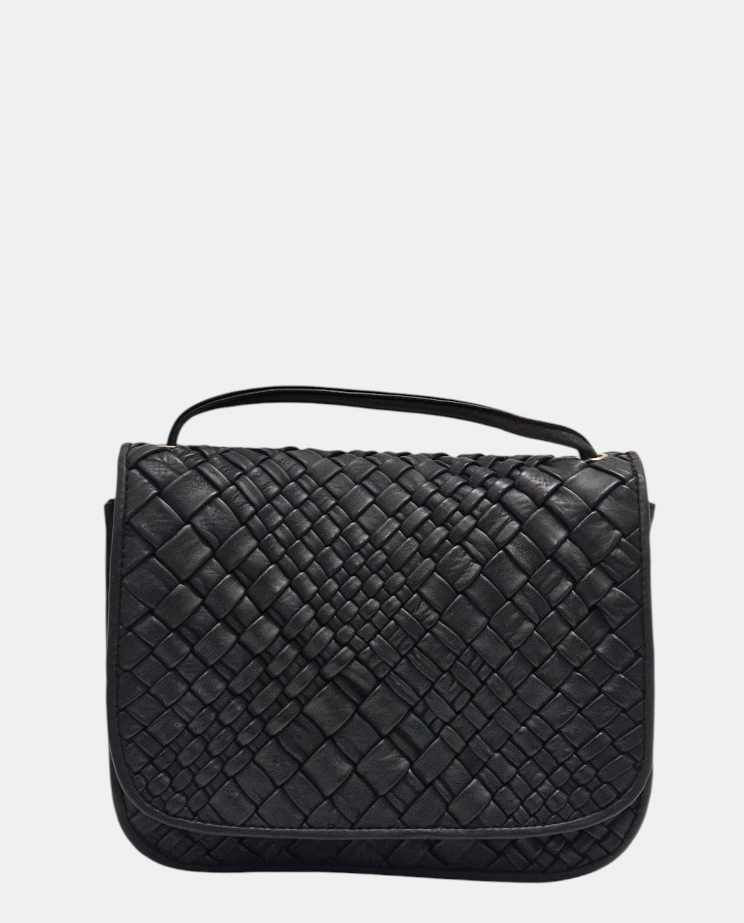 Mini bolsito bandolera esmeralda negro trenzado