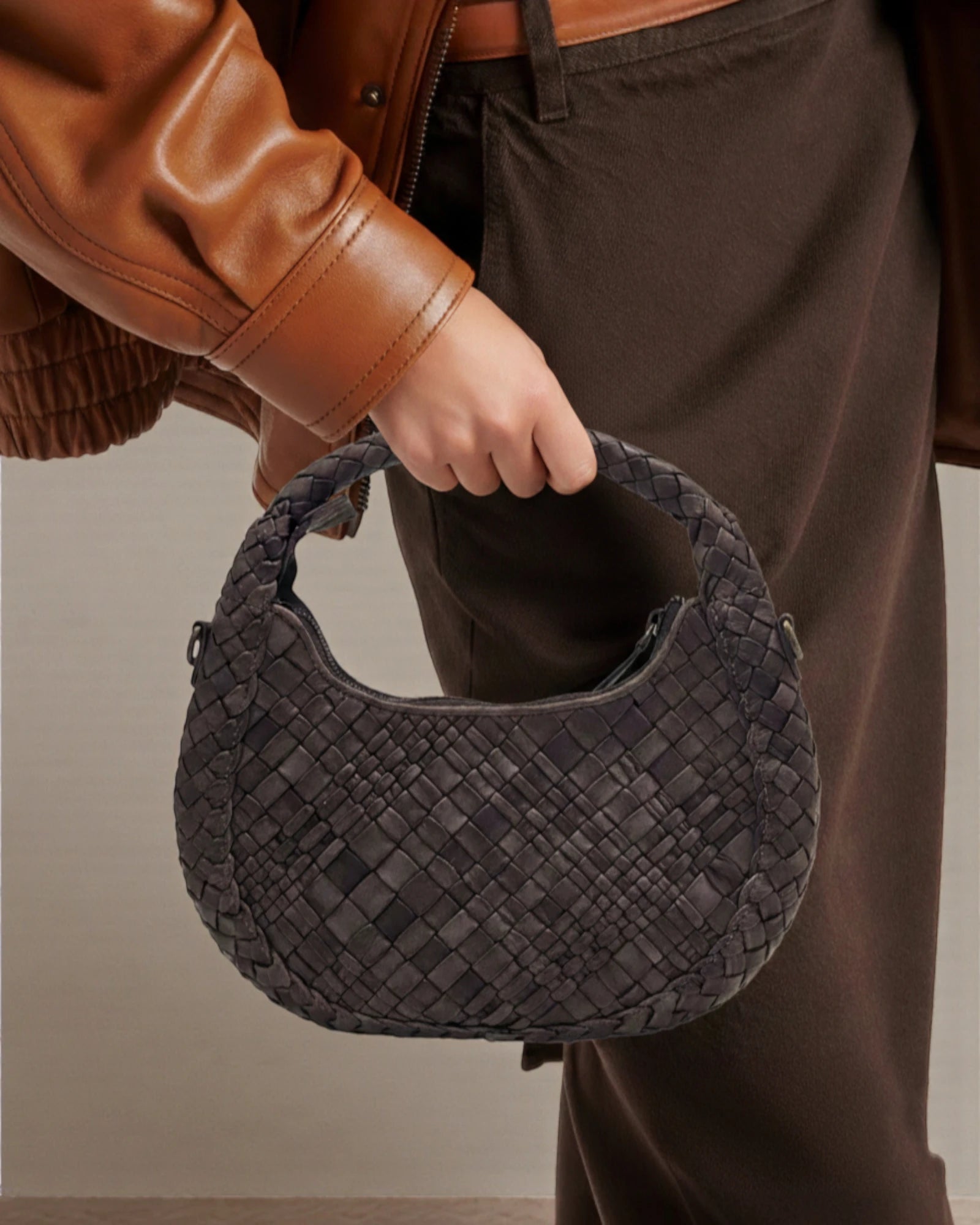 Bolso de piel trenzada Dalia