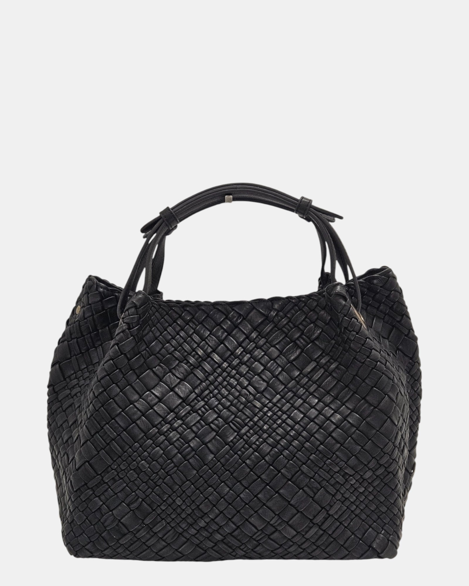 Bolso trenzado piel esmeralda