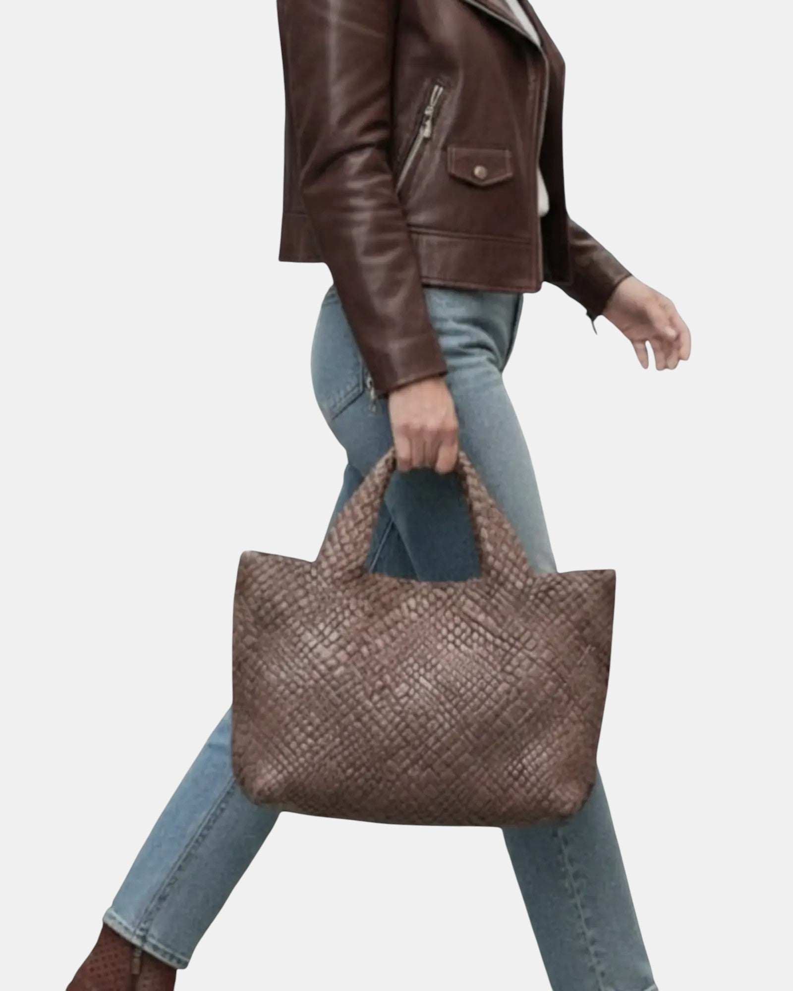 Bolso Tote de Piel Trenzada a Mano