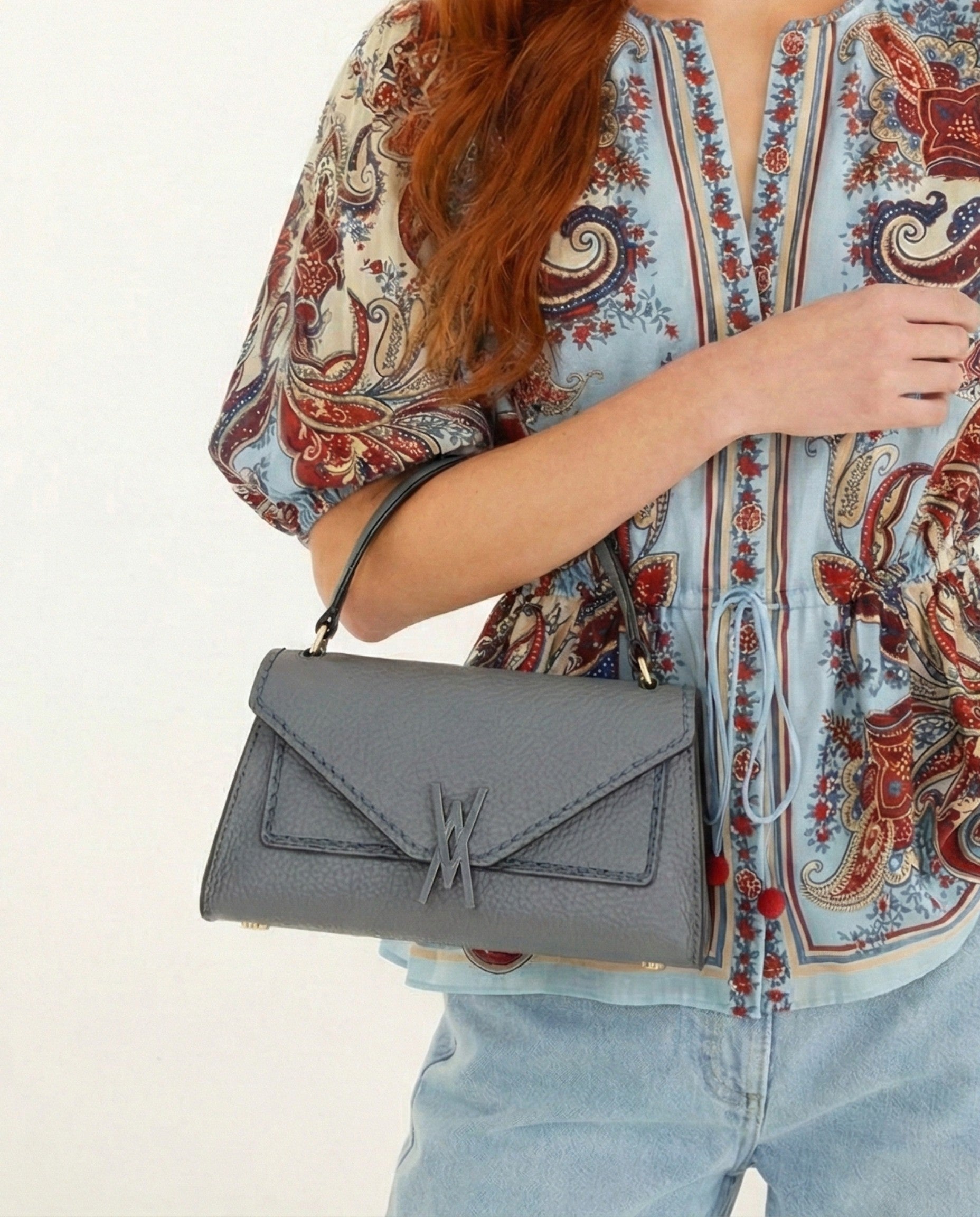 Bolso piel Queen cielo