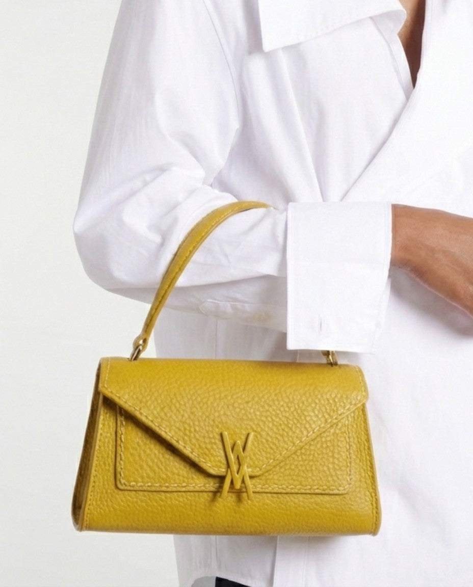 Bolso piel amarillo Olivia