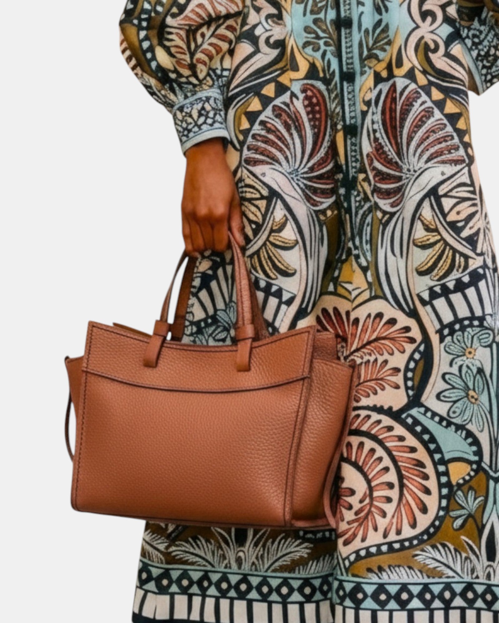 Bolso Tote Plinio Visonà en Piel Graneada