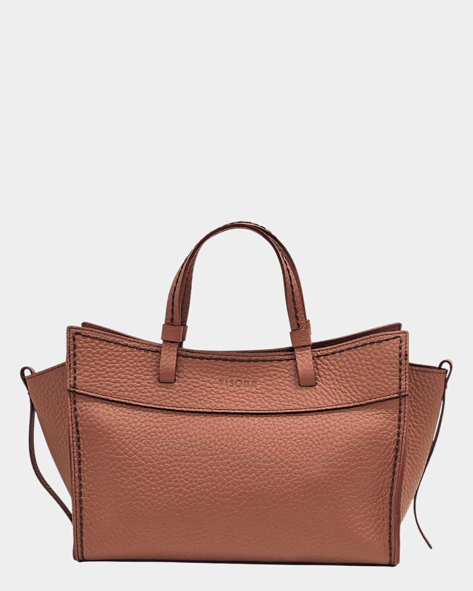 Bolso Tote Plinio Visonà en Piel Graneada