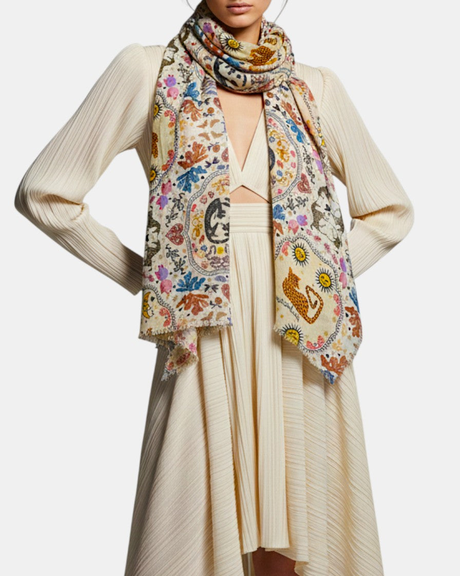 Pañuelo estampado Poly de modal