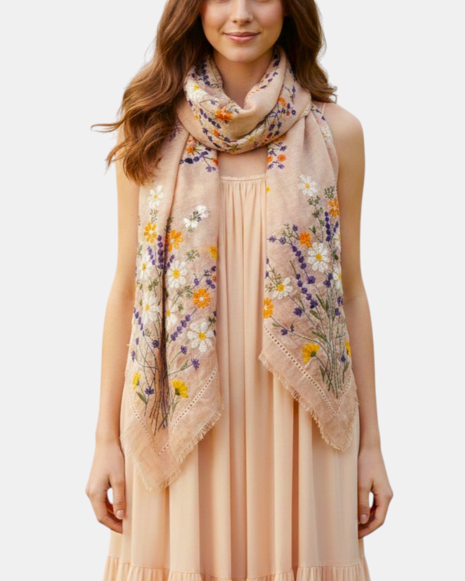 Fular Faliero Sarti Flores naranja