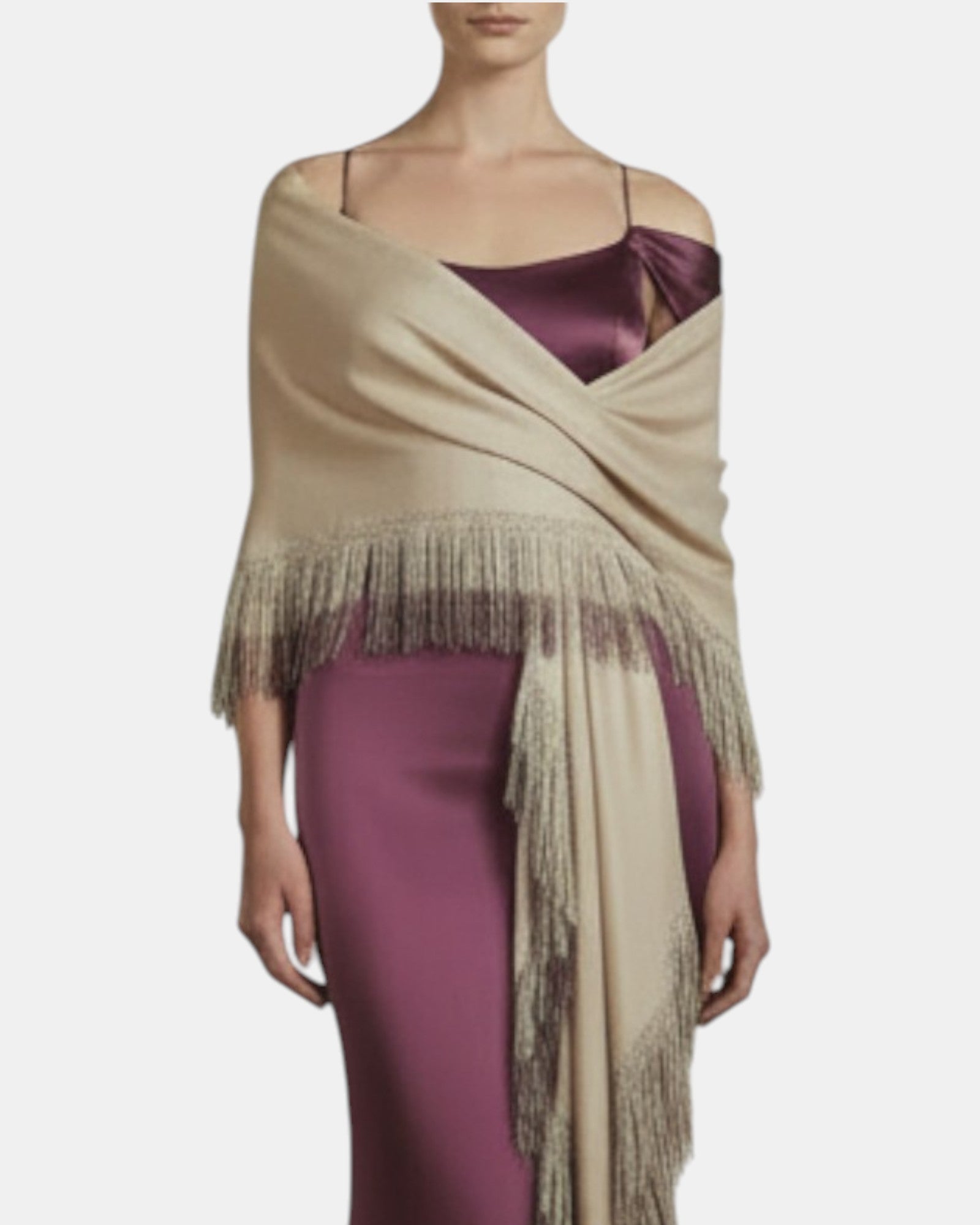 Chal de flecos New can Can  beige