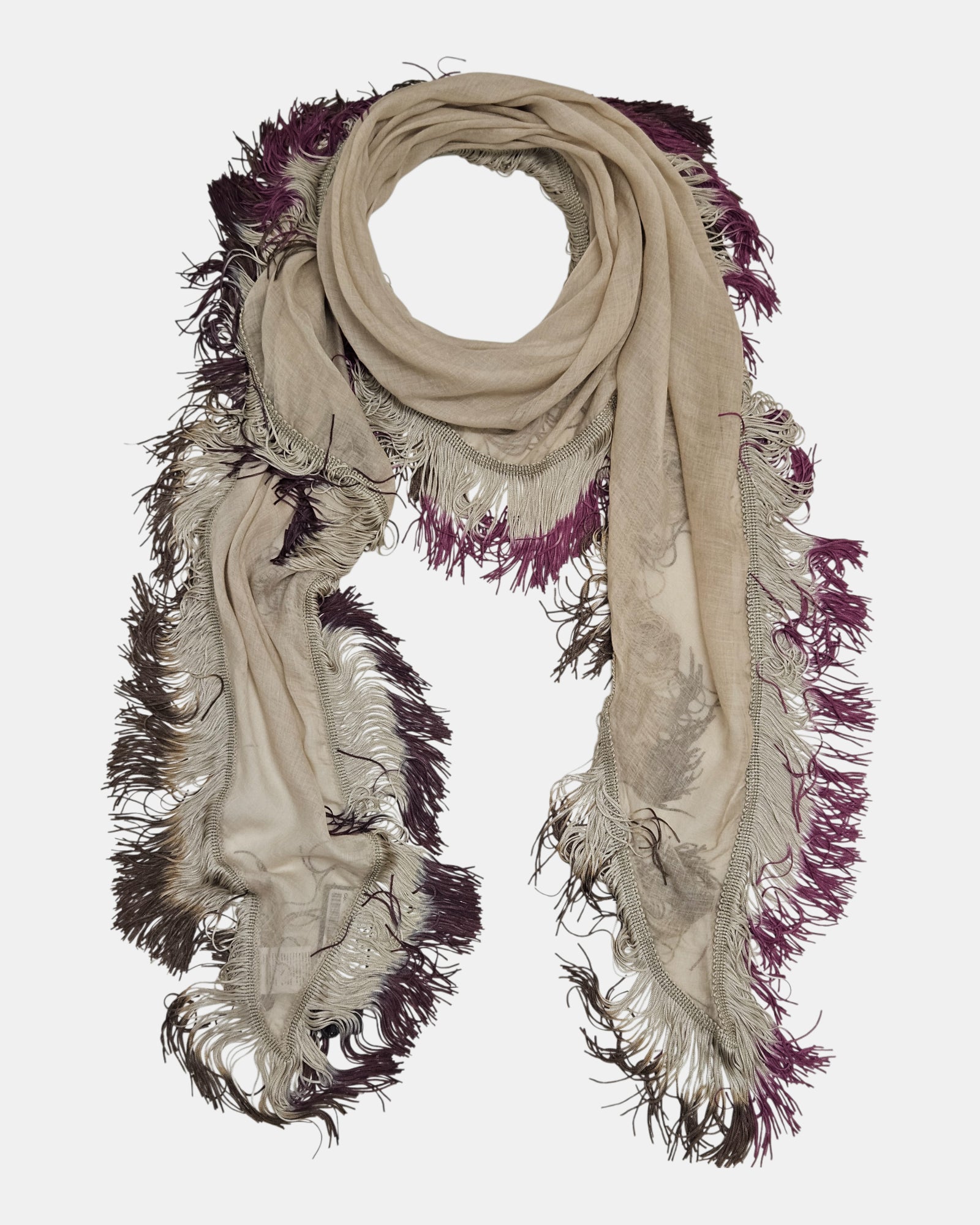 Chal de flecos New can Can  beige