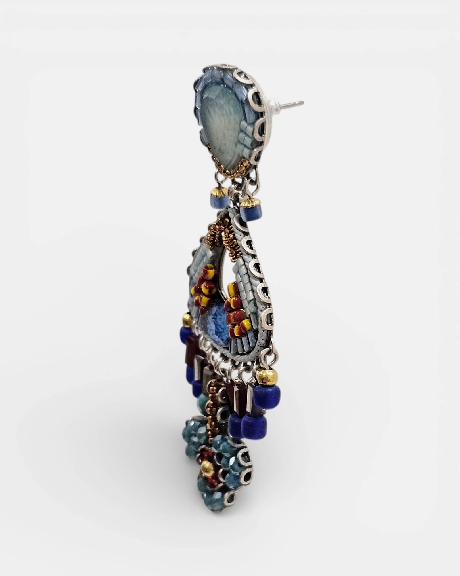 Pendientes étnicos azules Sunset