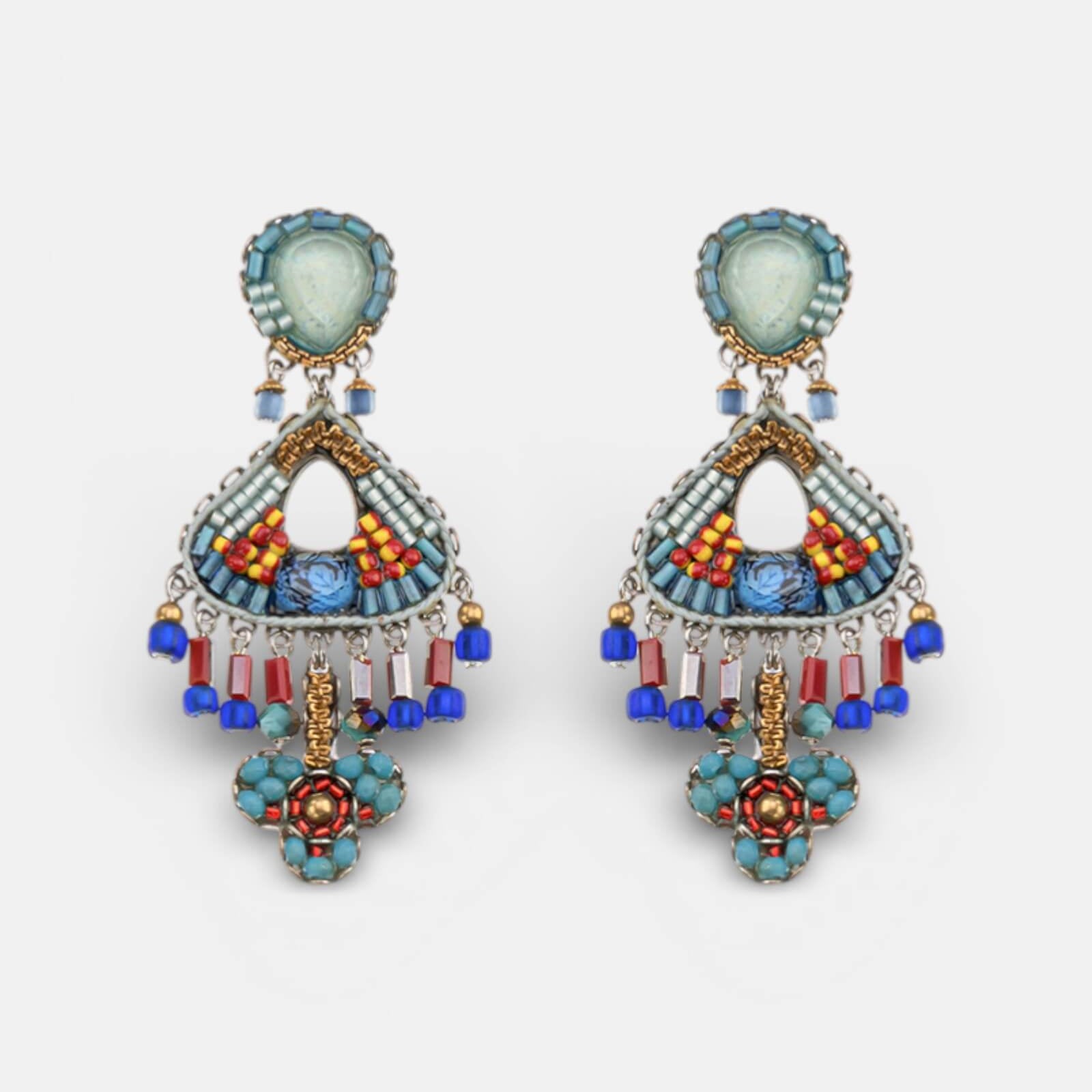 Pendientes étnicos azules Sunset