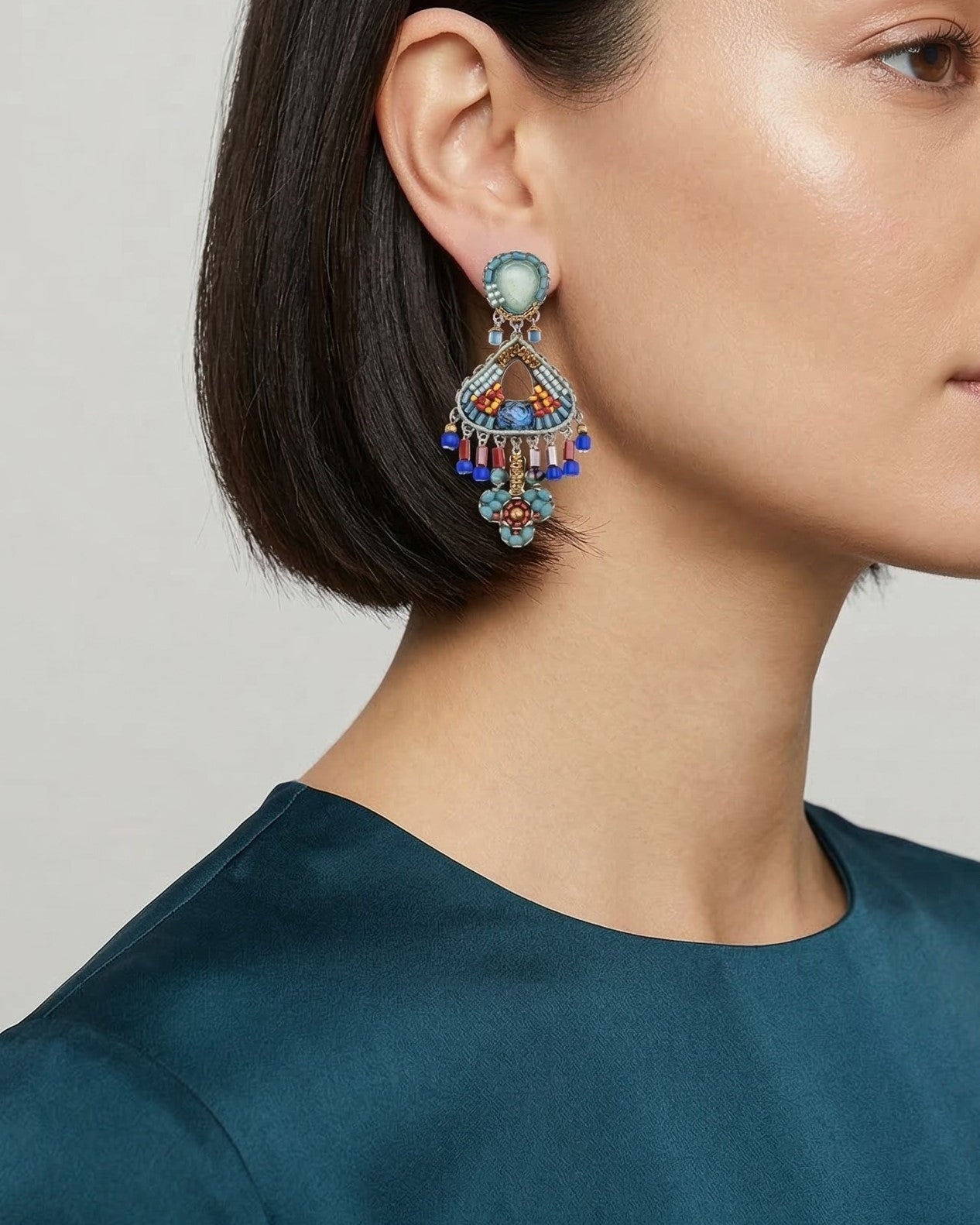 Pendientes étnicos azules Sunset