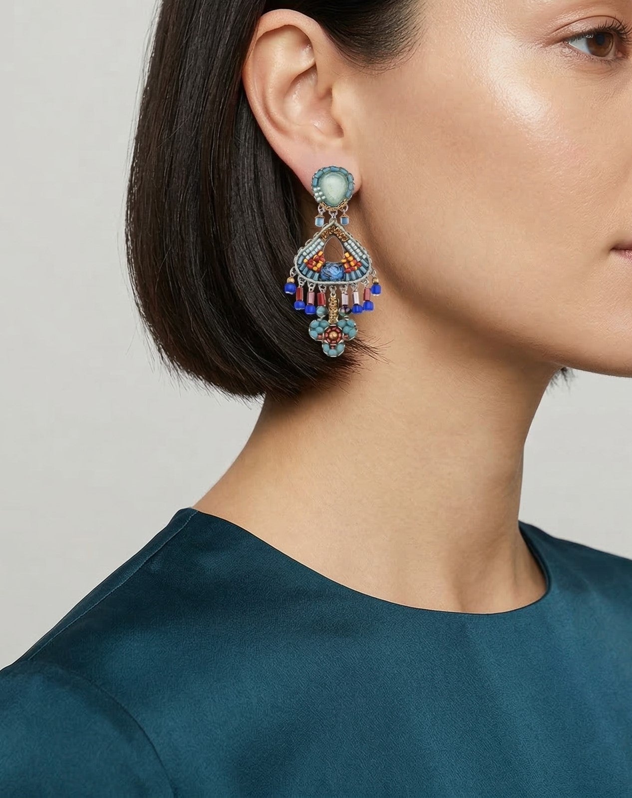 Pendientes étnicos azules Sunset