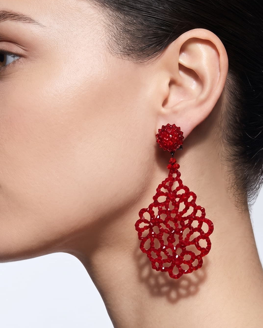 Pendientes Encaje de Coral