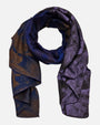 Foulard Viola de lana y seda anudado en forma de bucle
