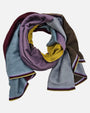 Foulard Blok Pastel dispuesto en bucle circular mostrando la combinación cromática multicolor.