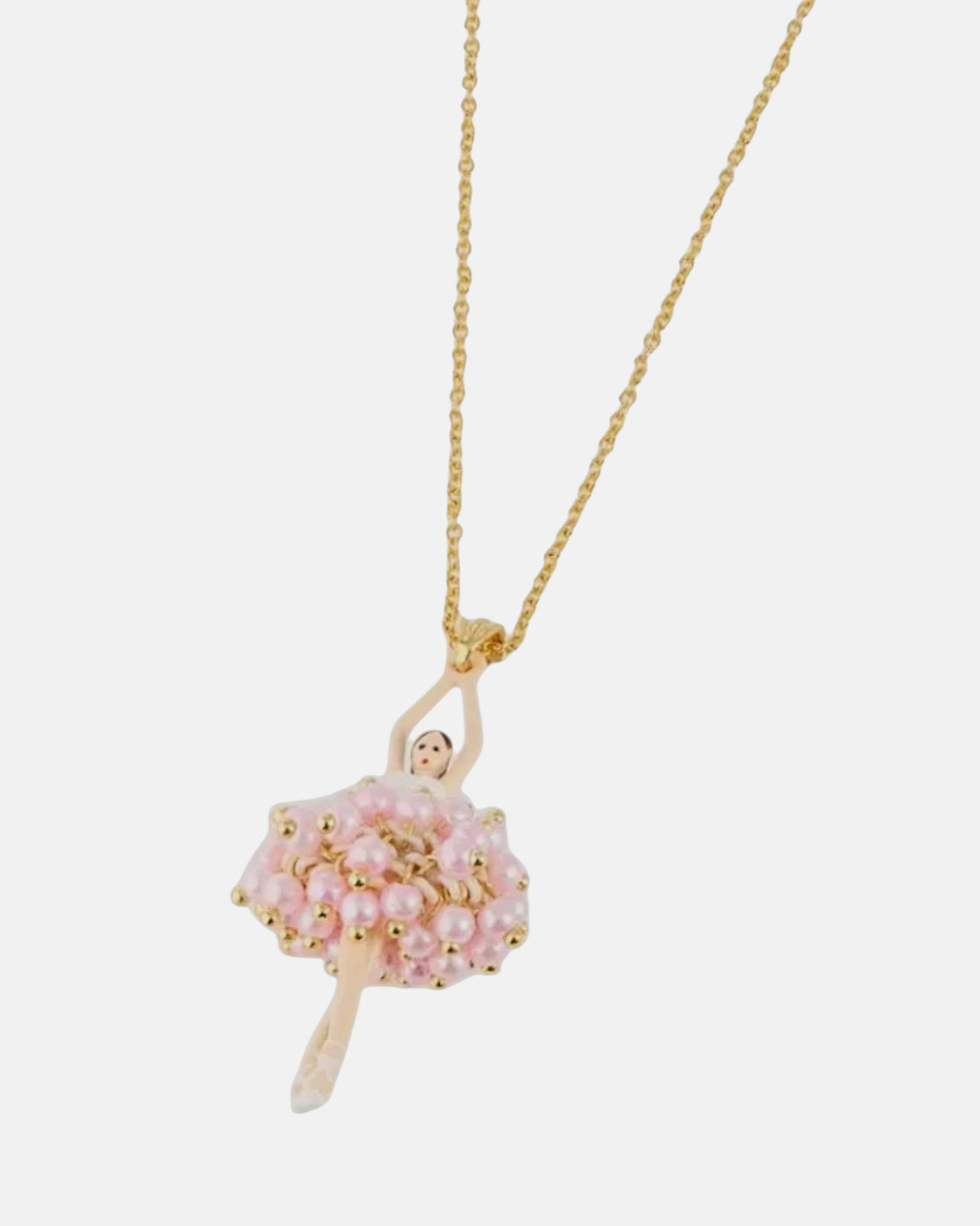 Collar bailarina perlas rosas