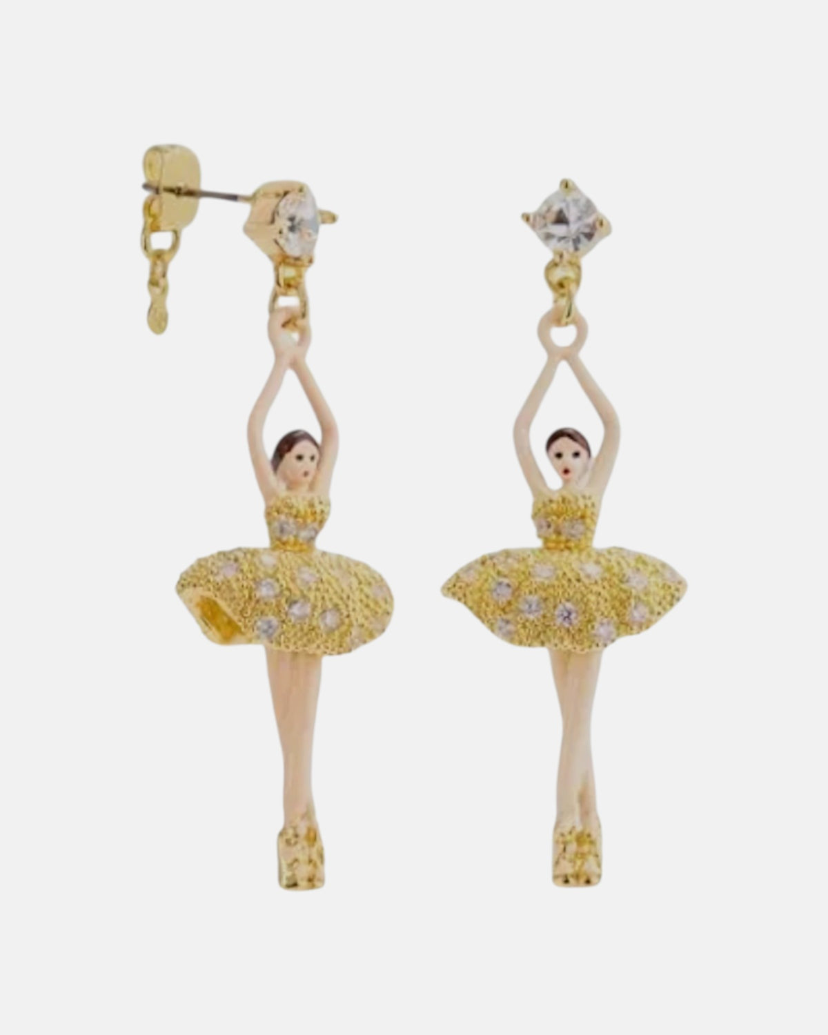Pendientes Bailarina Tutú Dorado