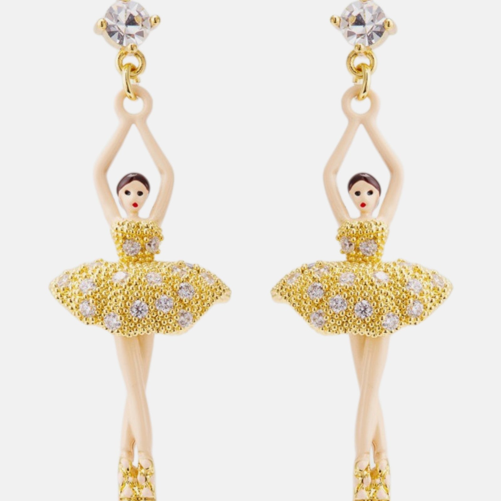 Pendientes Bailarina Tutú Dorado