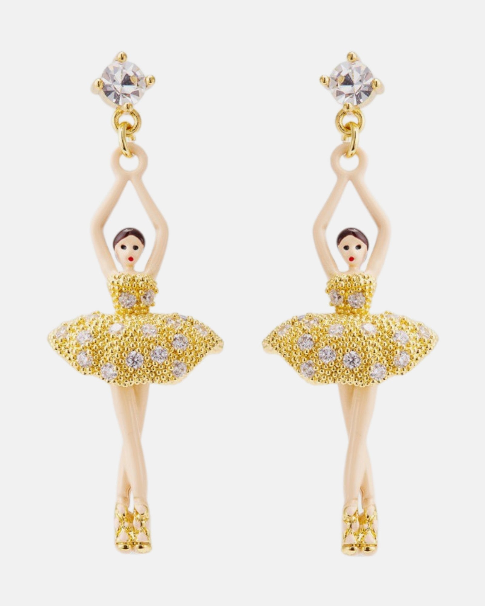 Pendientes Bailarina Tutú Dorado