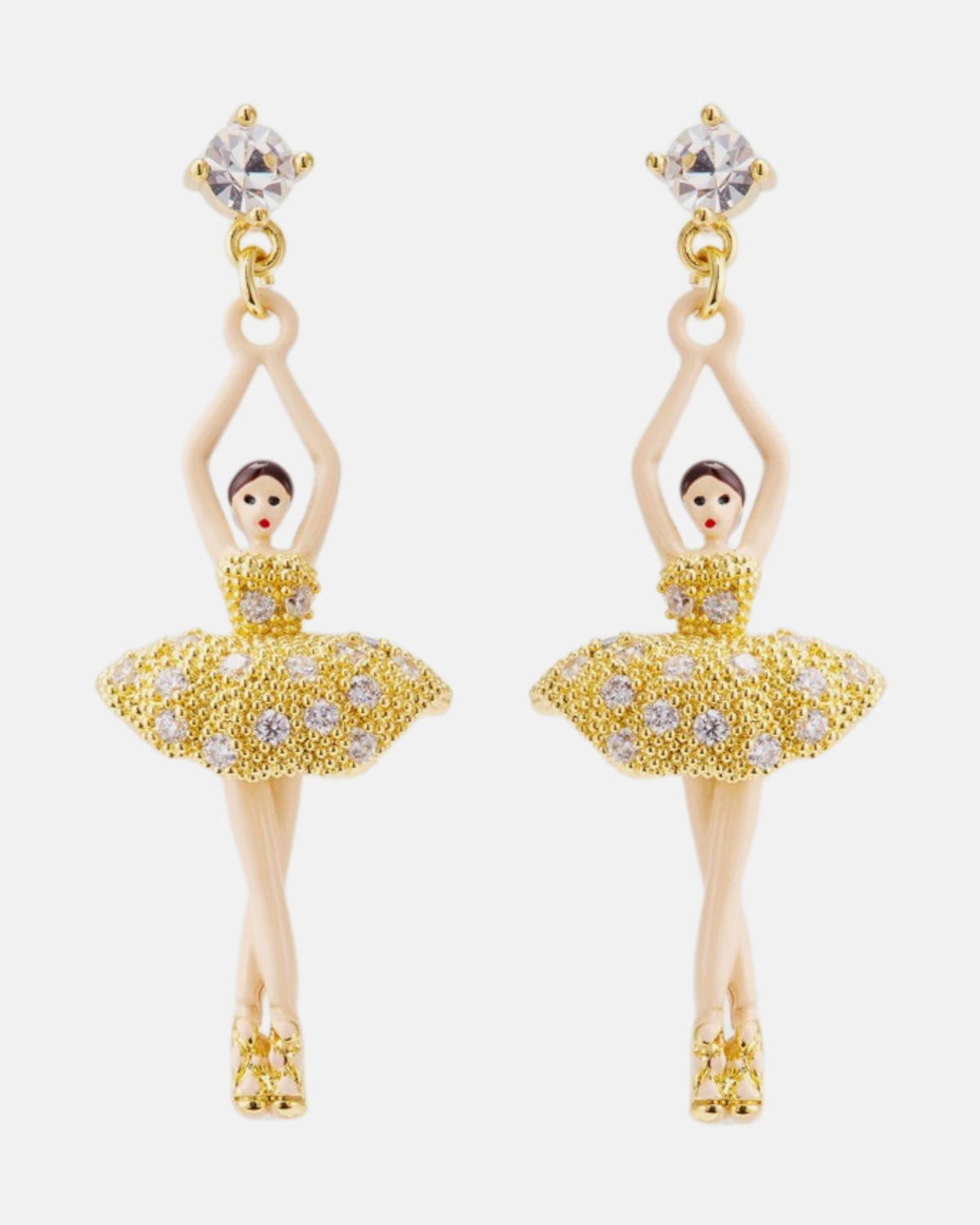 Pendientes Bailarina Tutú Dorado