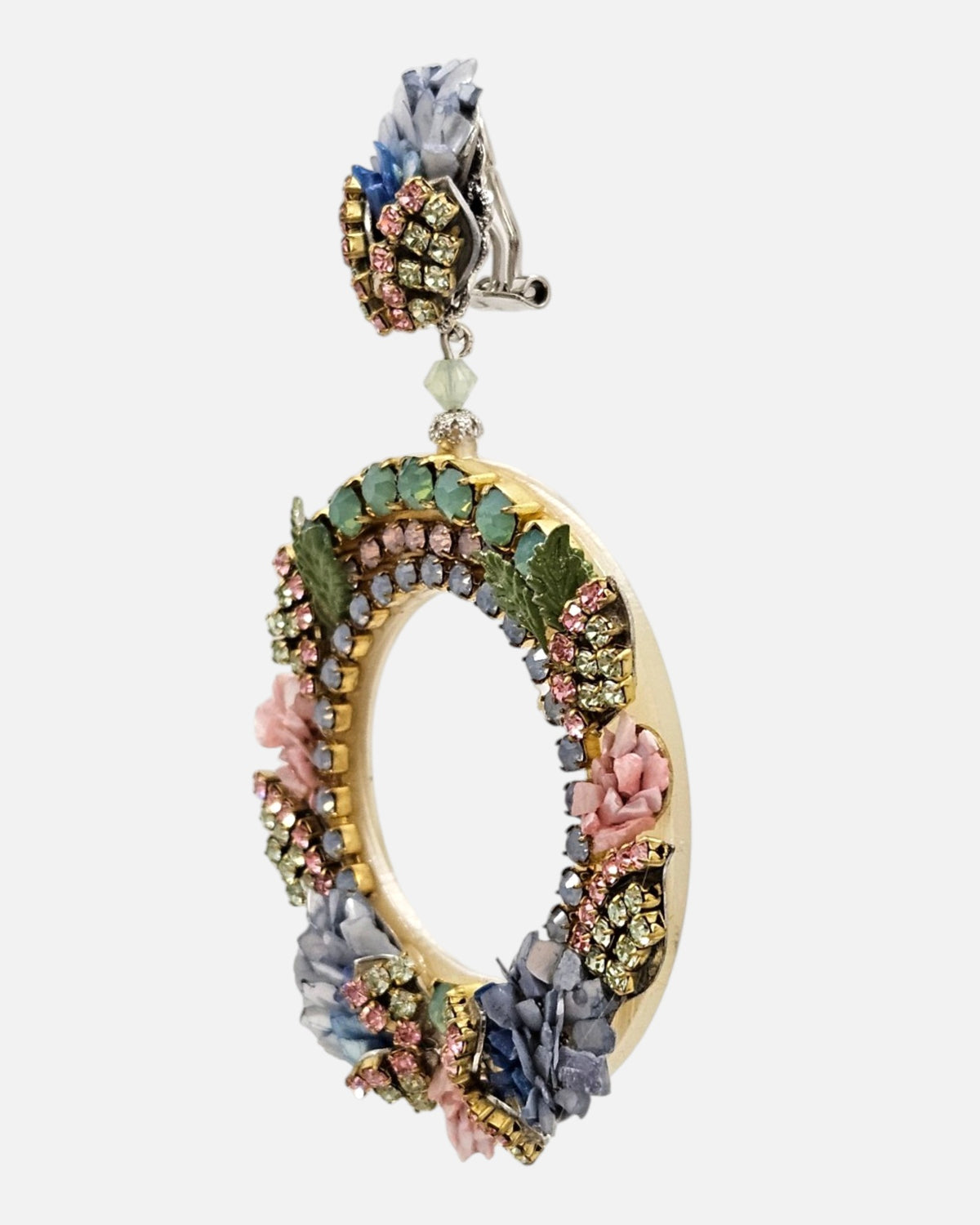 Pendientes Aro Capion strass y nácar
