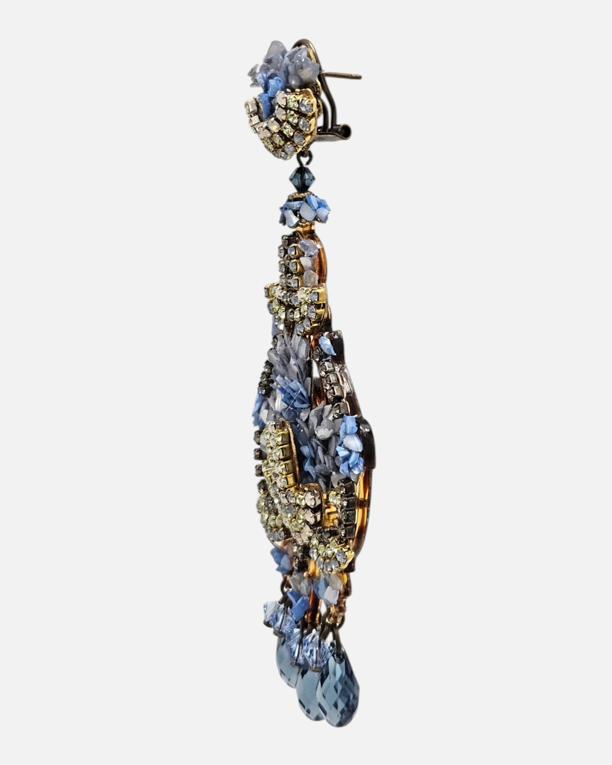Pendientes Candelabro Flor Azul