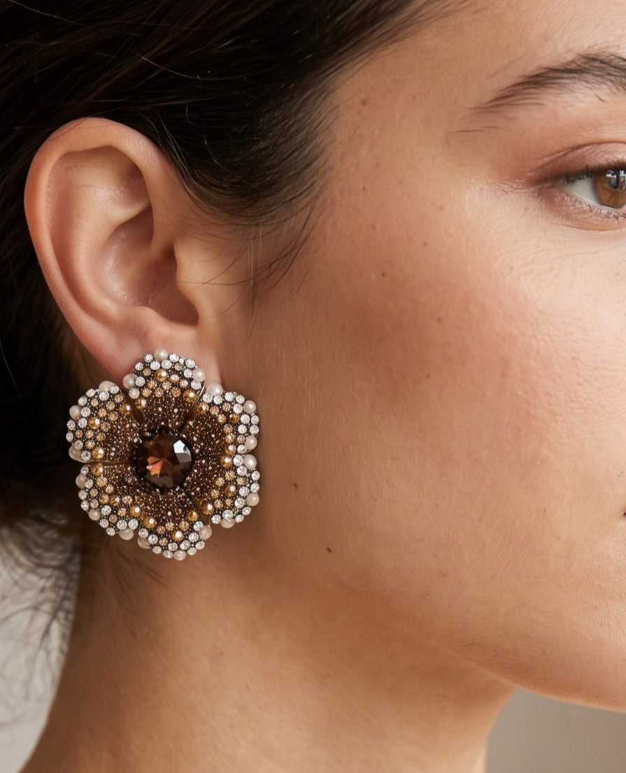 Pendientes Botón Flor Ahumada