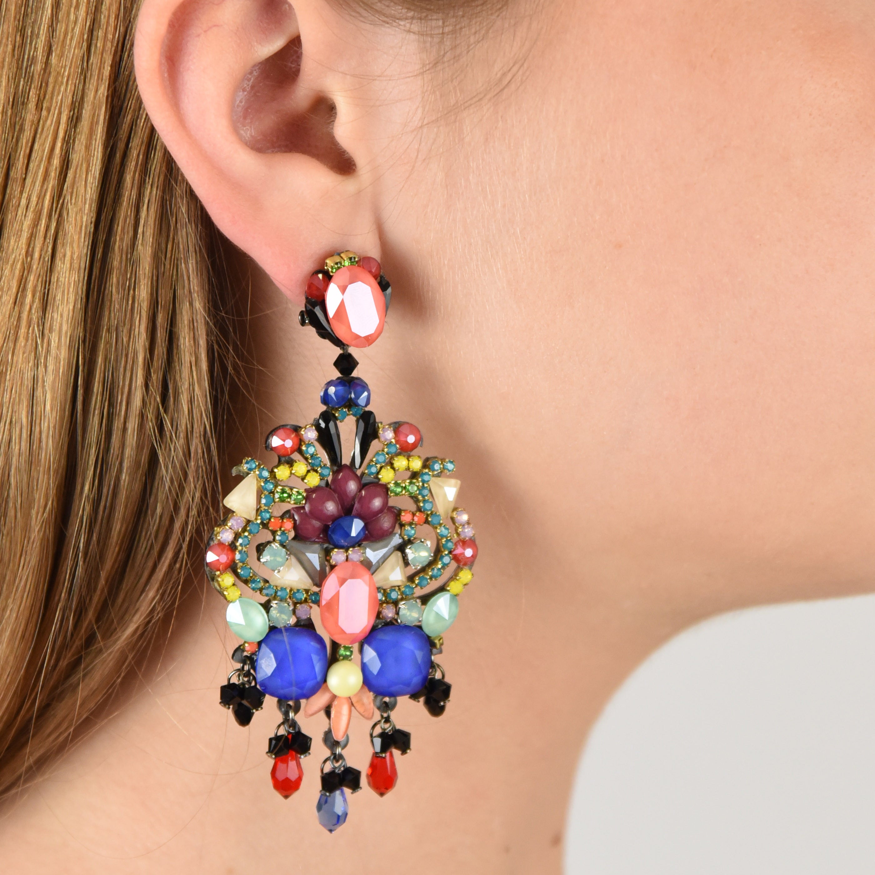 Orange Swarovski Dublos earrings 