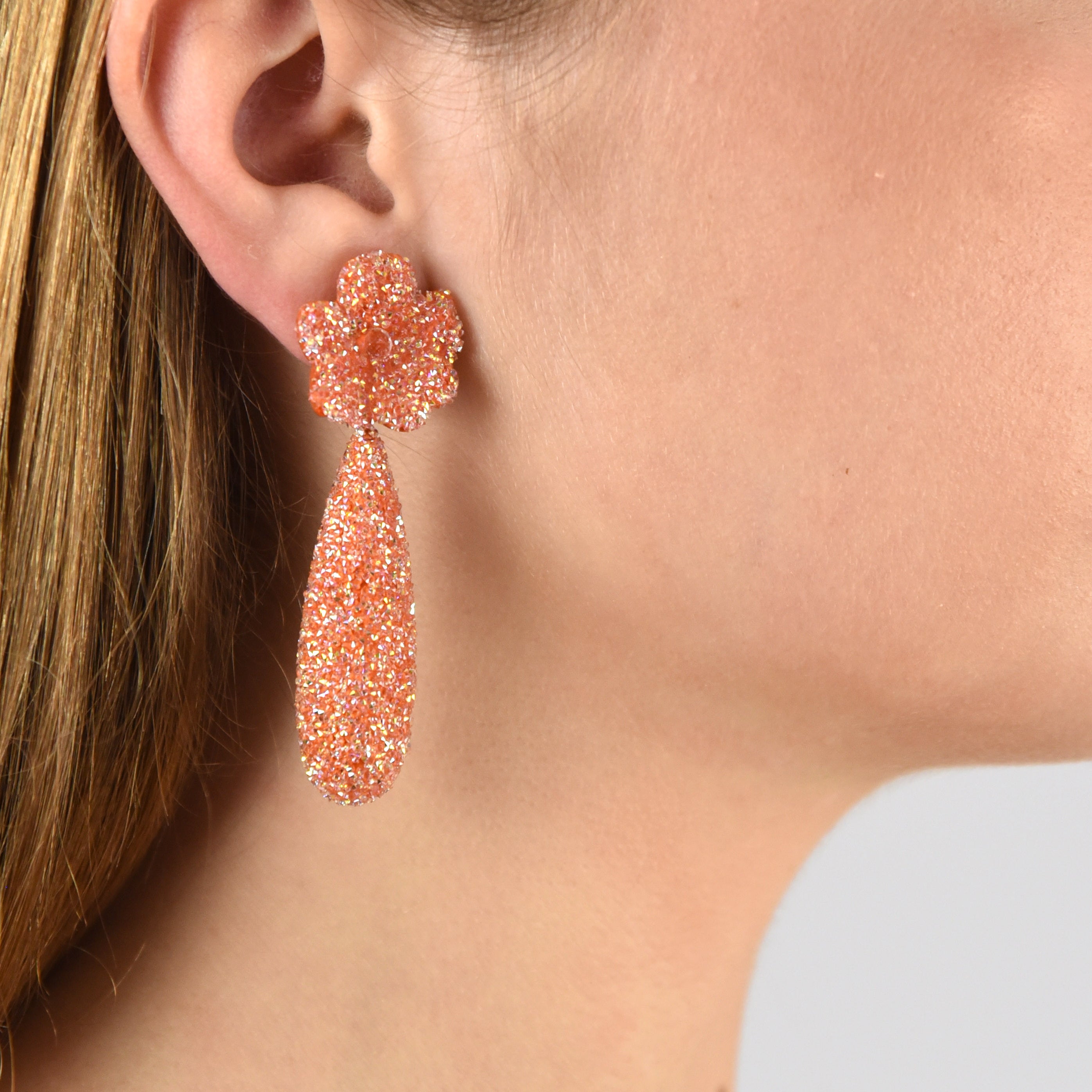 Pendientes Serissa glitter naranja