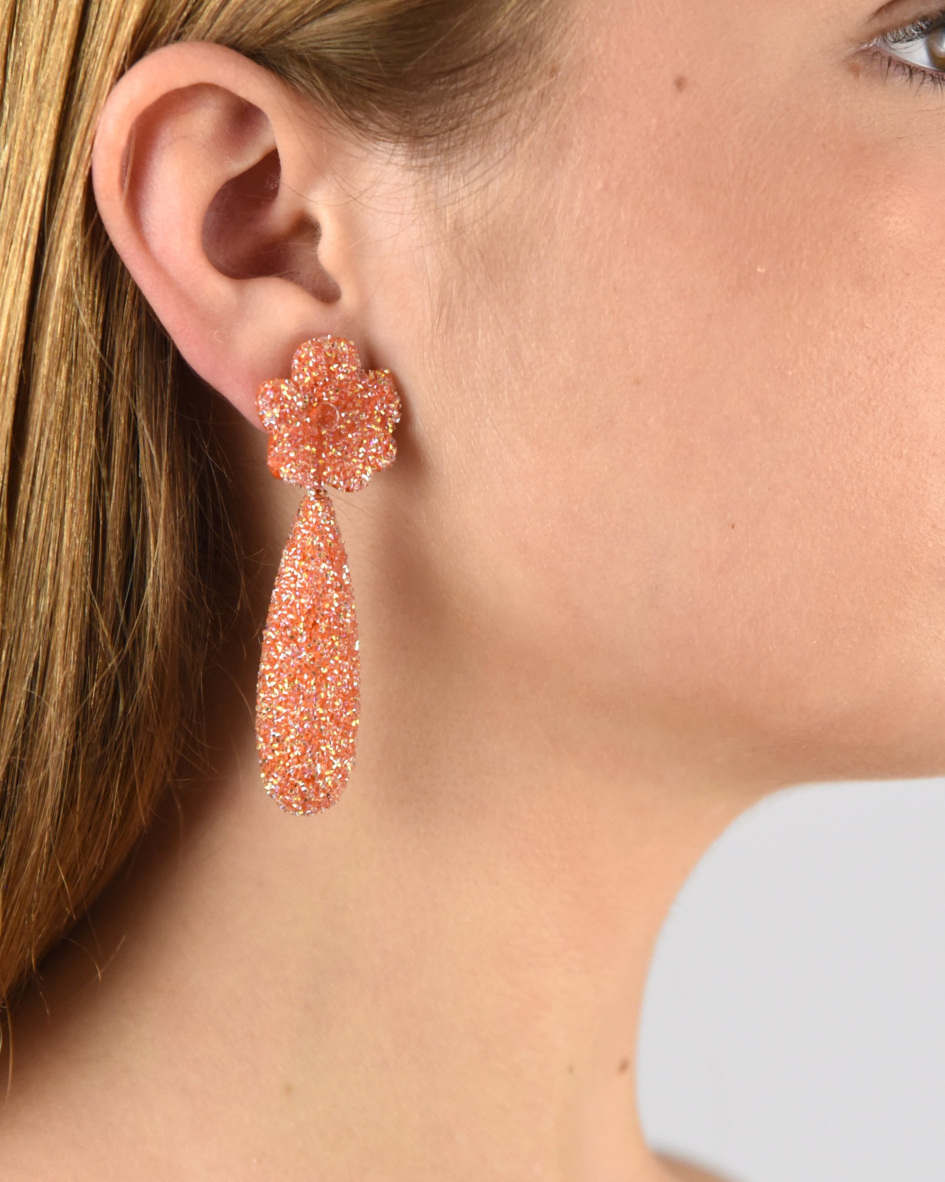 Pendientes Serissa glitter naranja