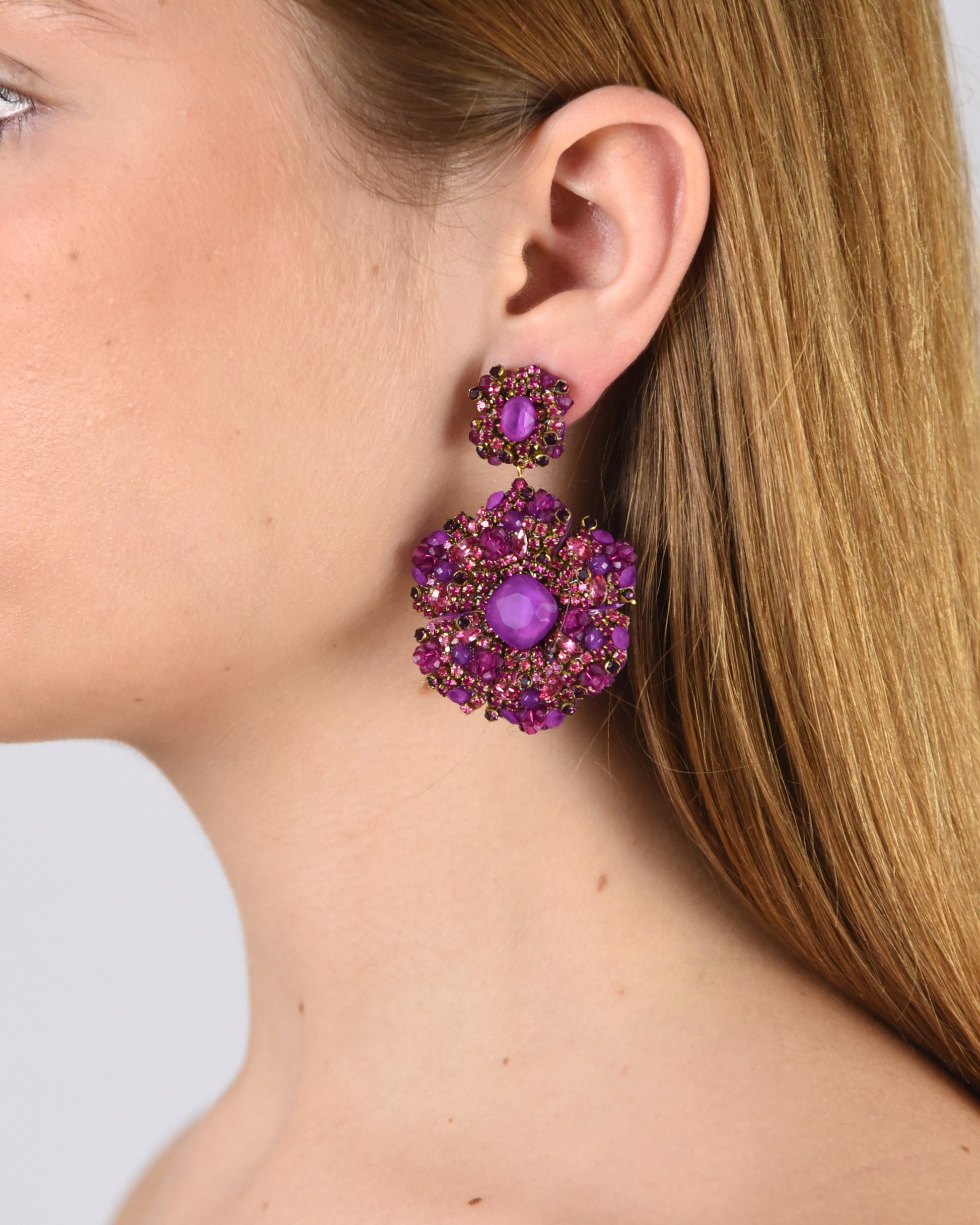 Magenta Swarovski Zinnia pendant