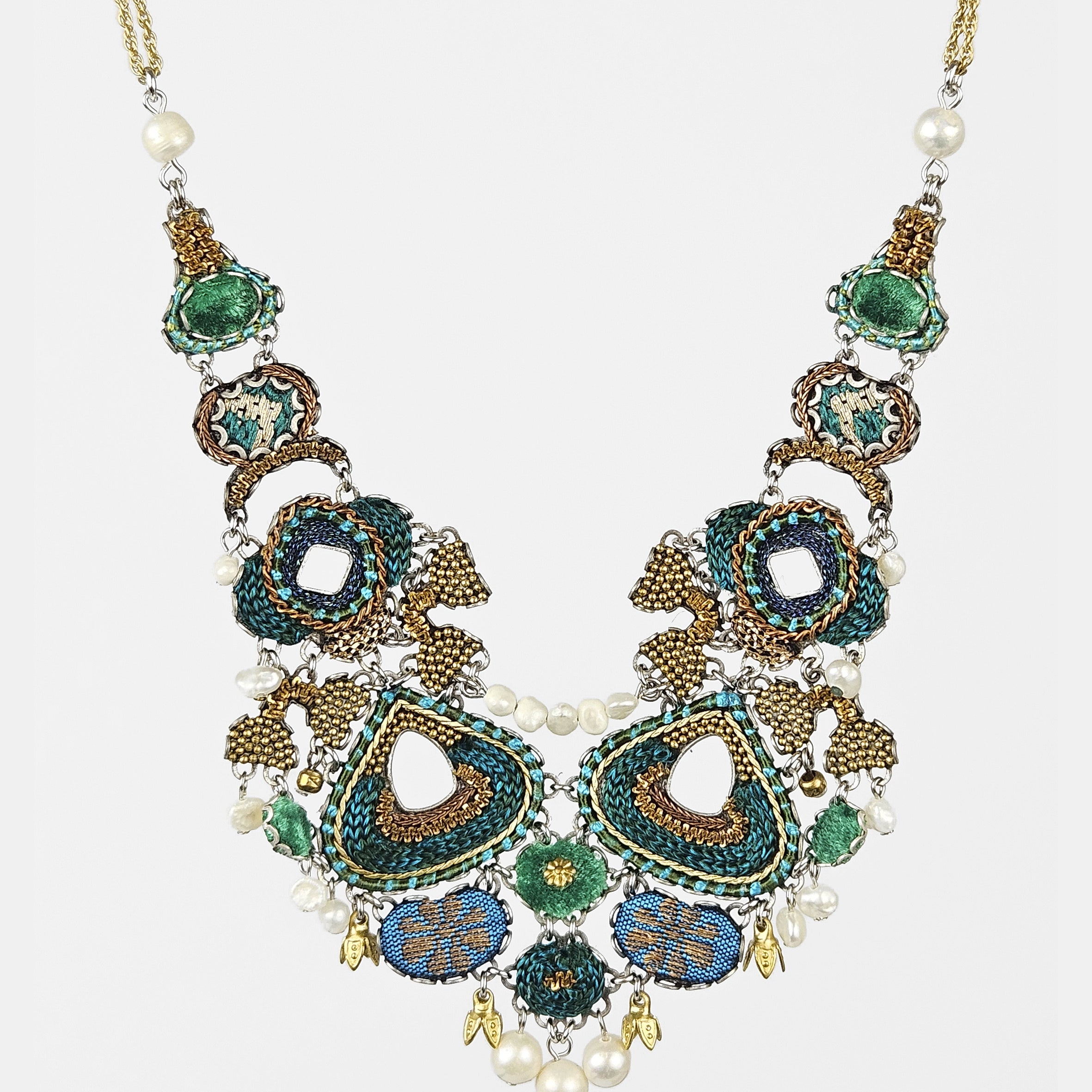 Collar Royal Velvet verde perlas