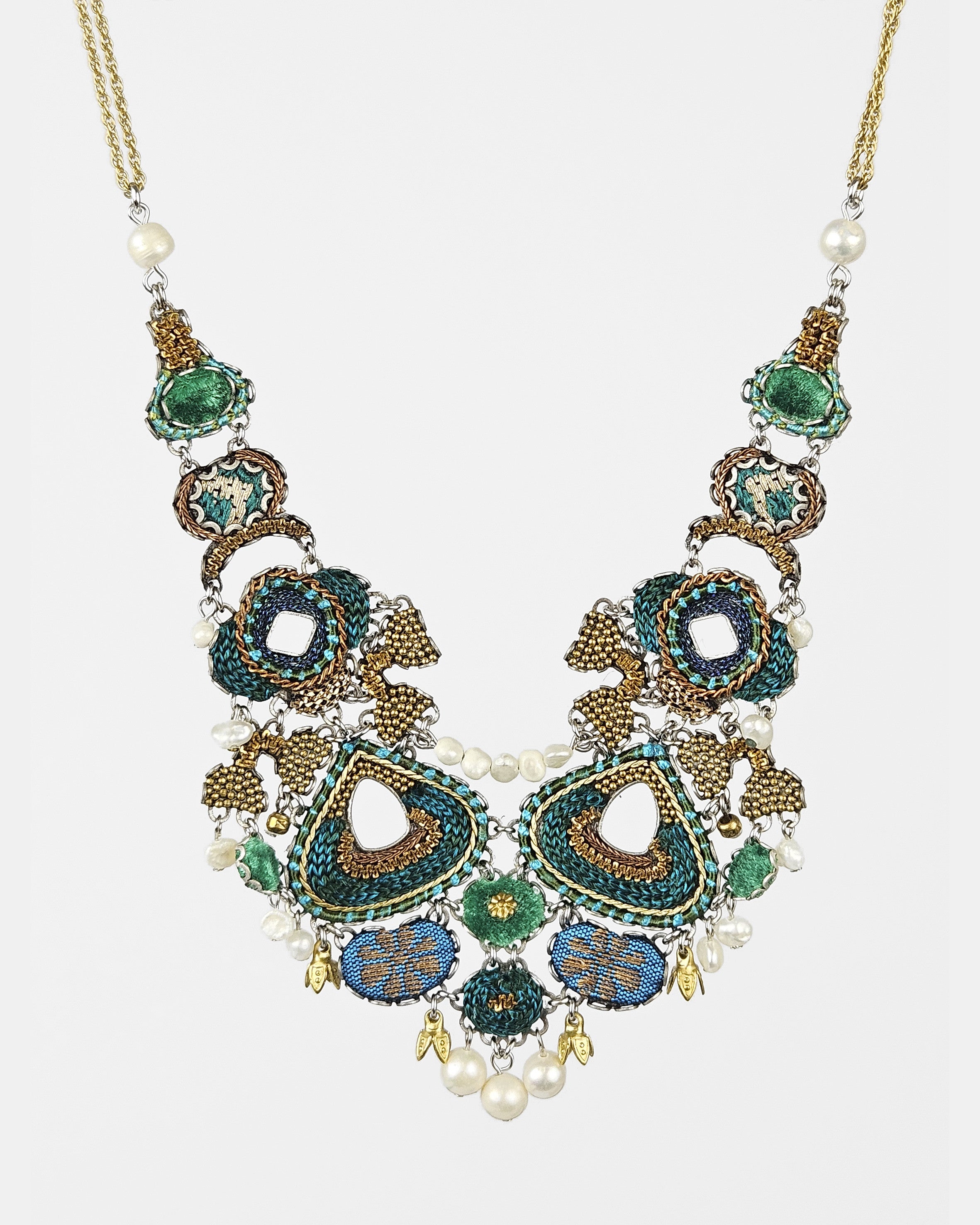 Collar Royal Velvet verde perlas