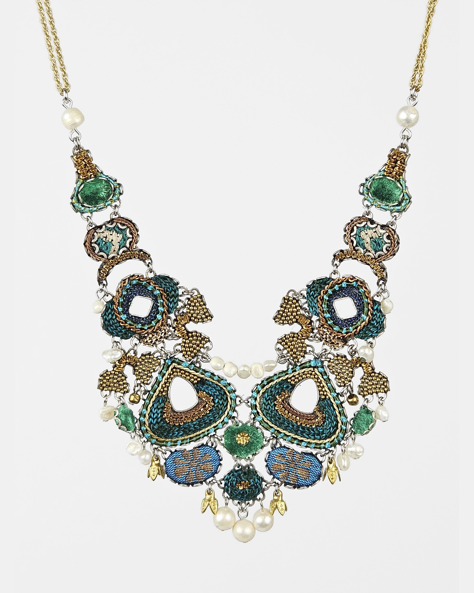 Collar Royal Velvet verde perlas