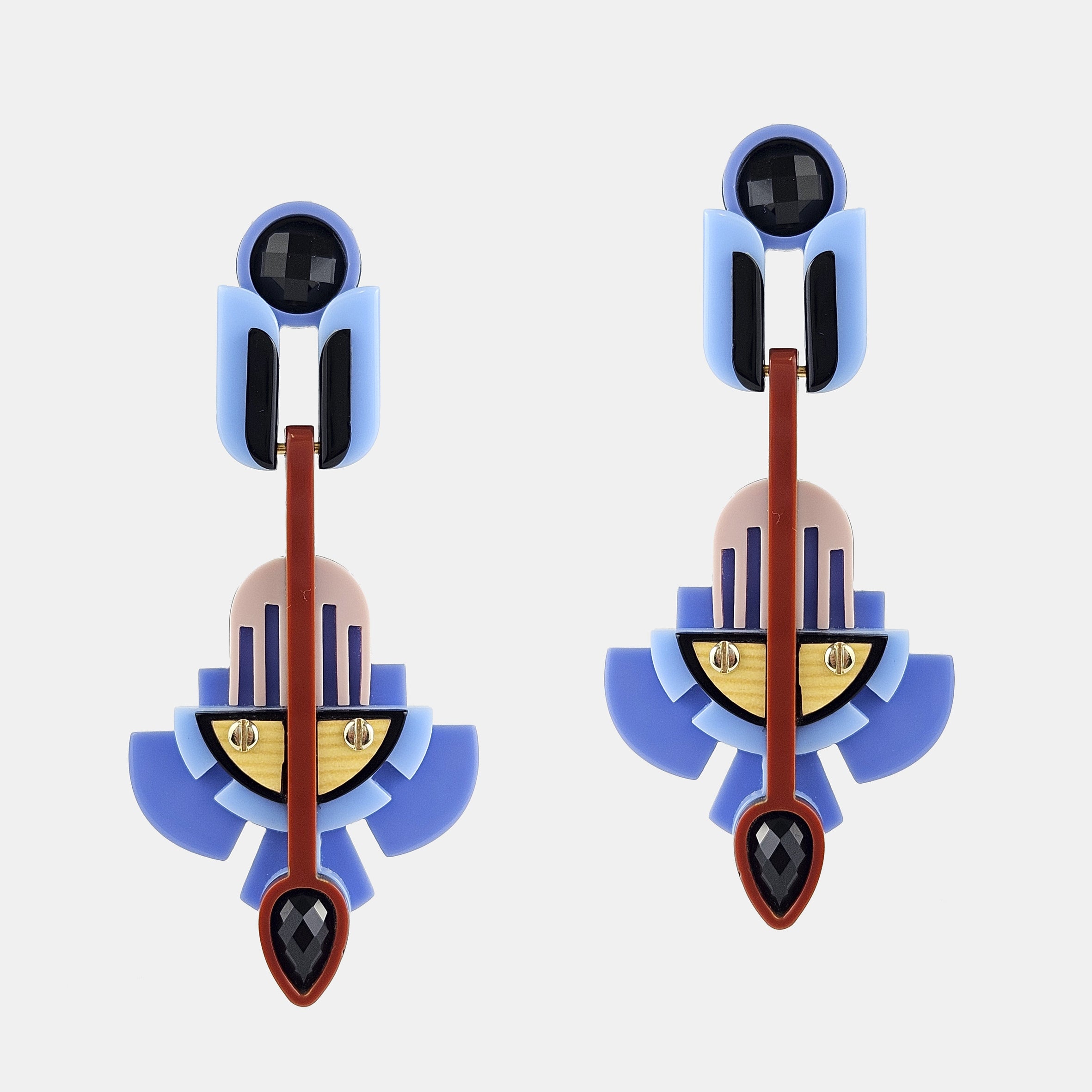 Pendiente Crillón azules