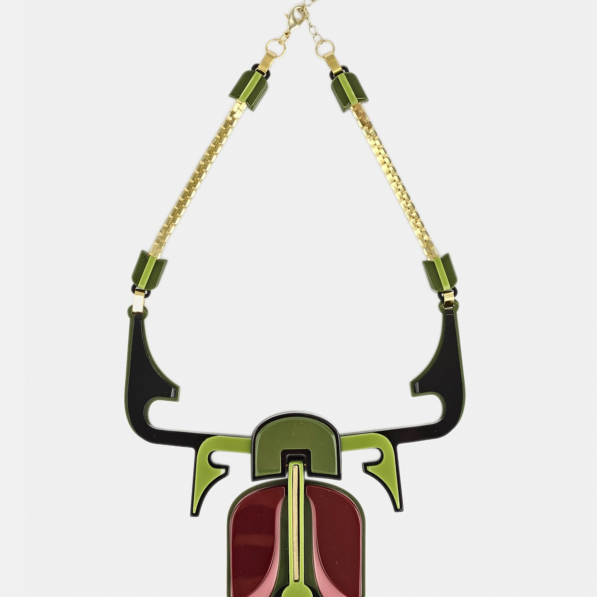 Collar Tulipa Verde-Rosé de Gissa Bicalho