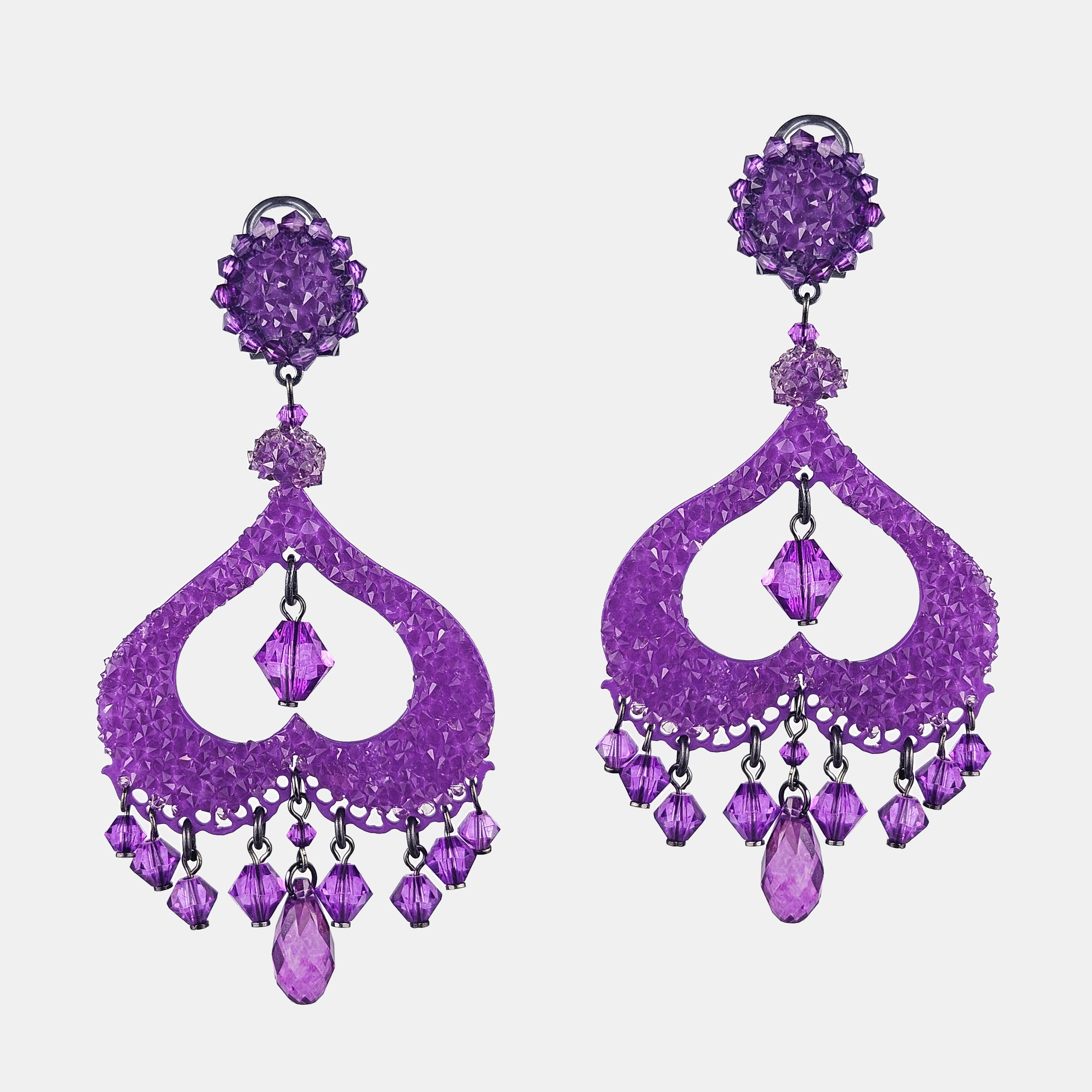 Purple Swarovski Spades pendant