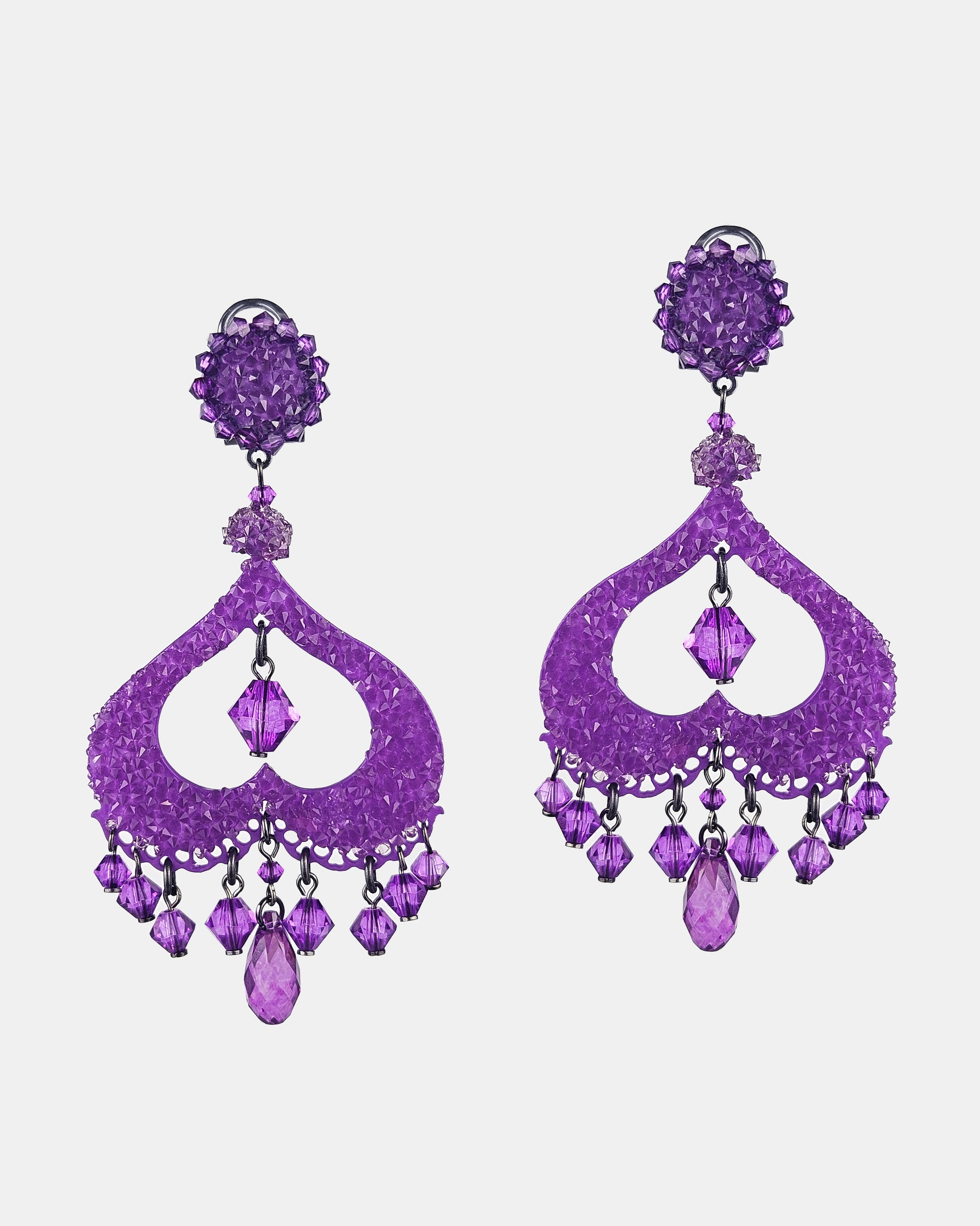 Purple Swarovski Spades pendant