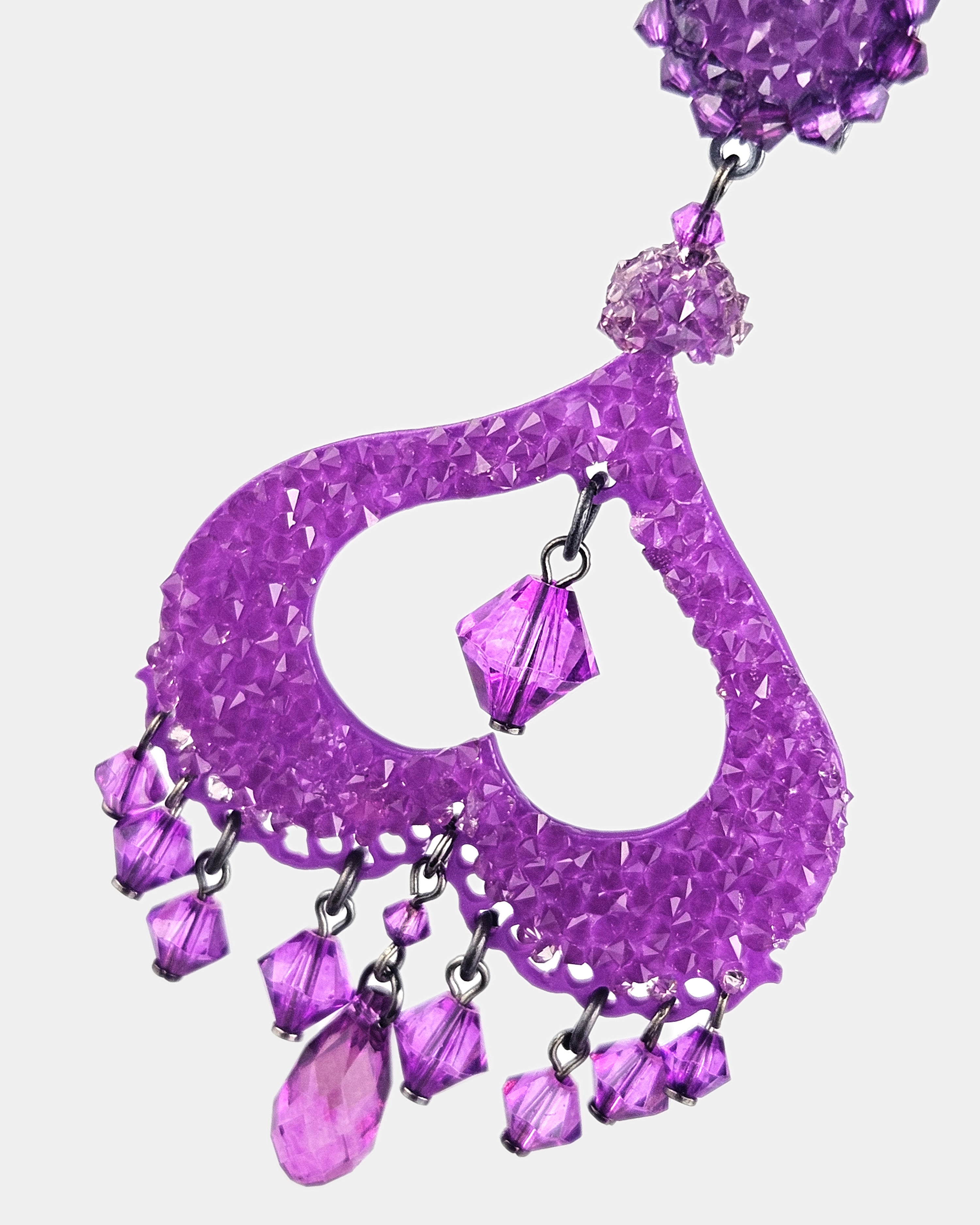 Purple Swarovski Spades pendant