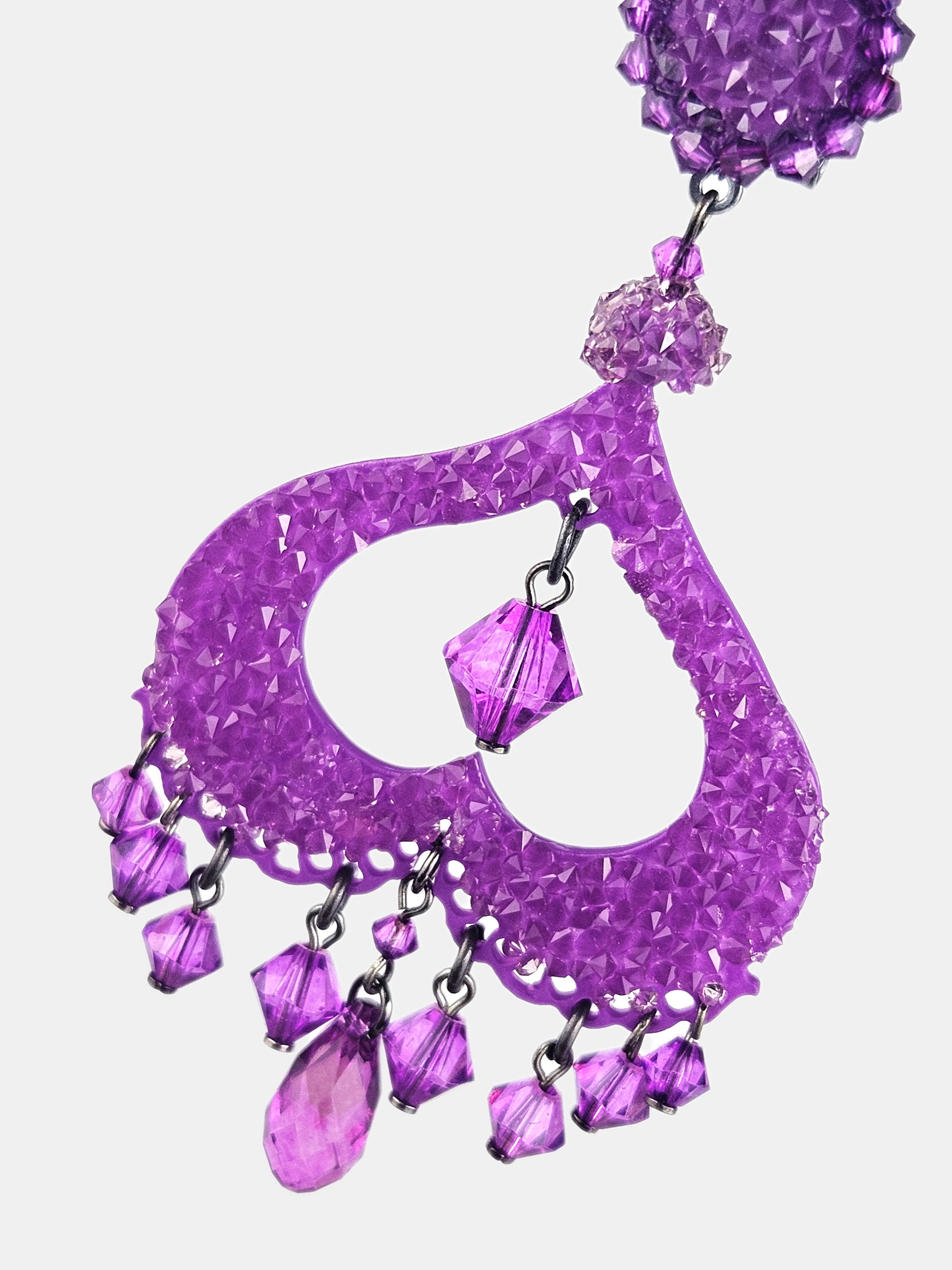 Purple Swarovski Spades pendant