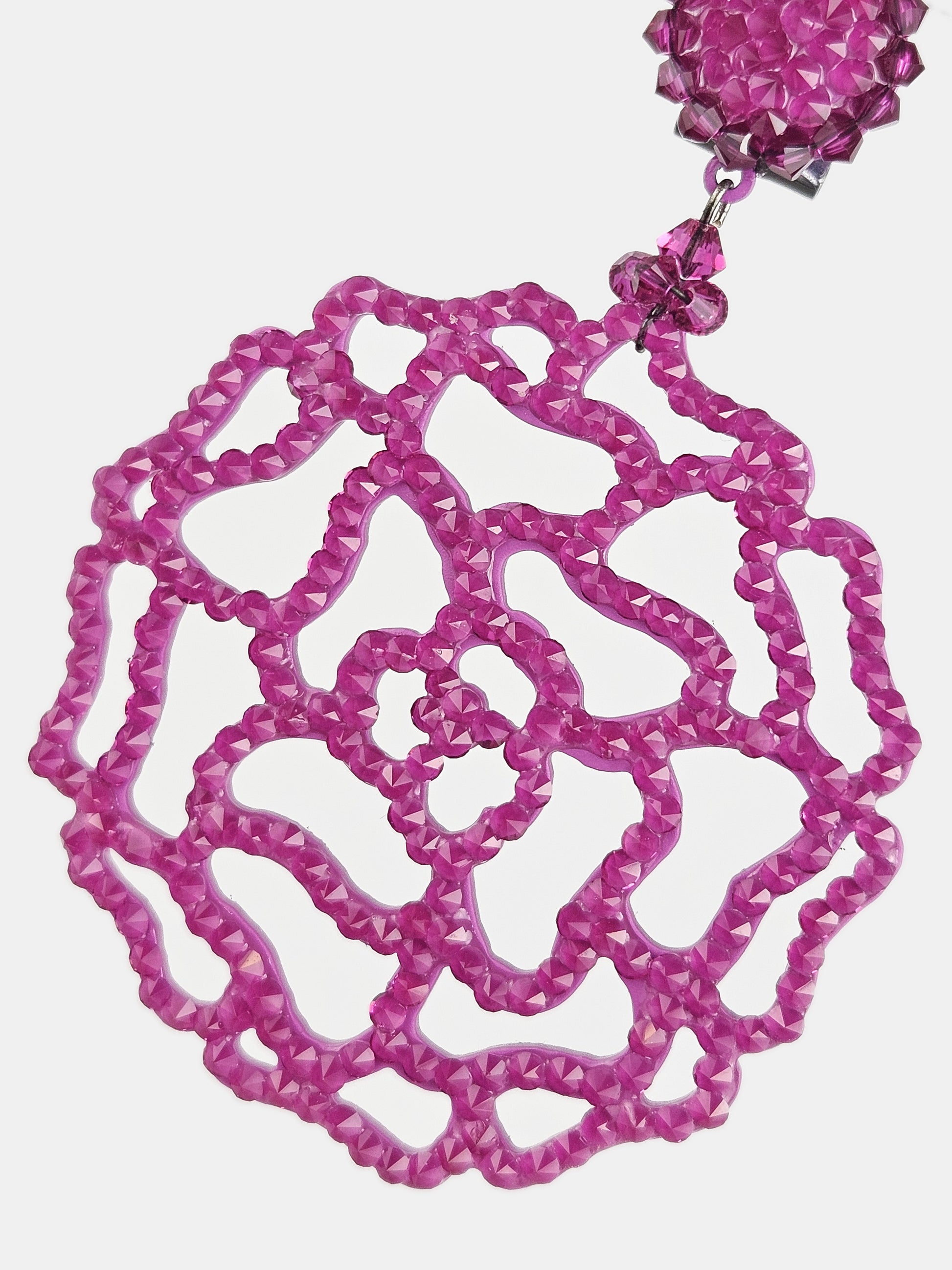 Dahlia Swarovski raspberry pendant