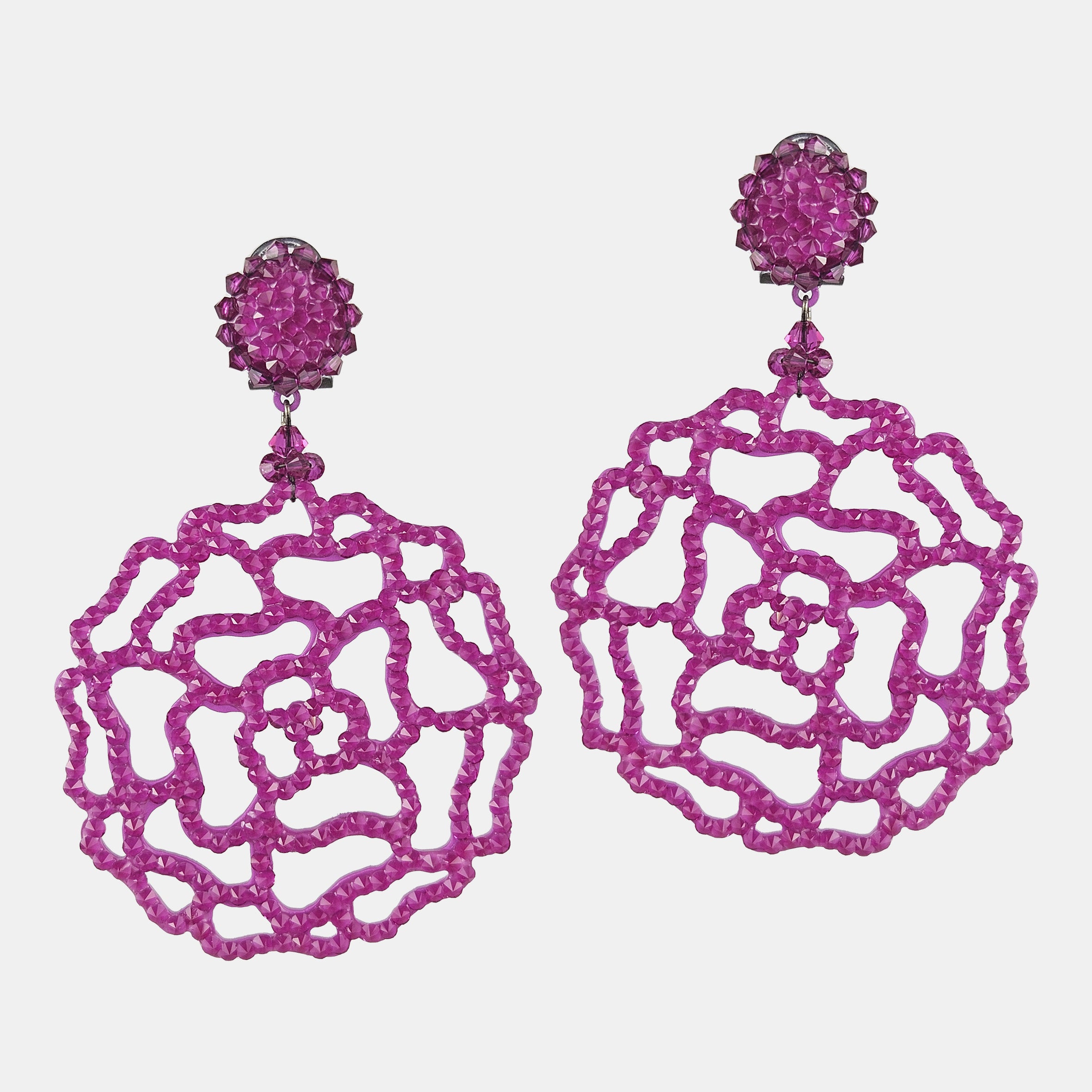 Dahlia Swarovski raspberry pendant