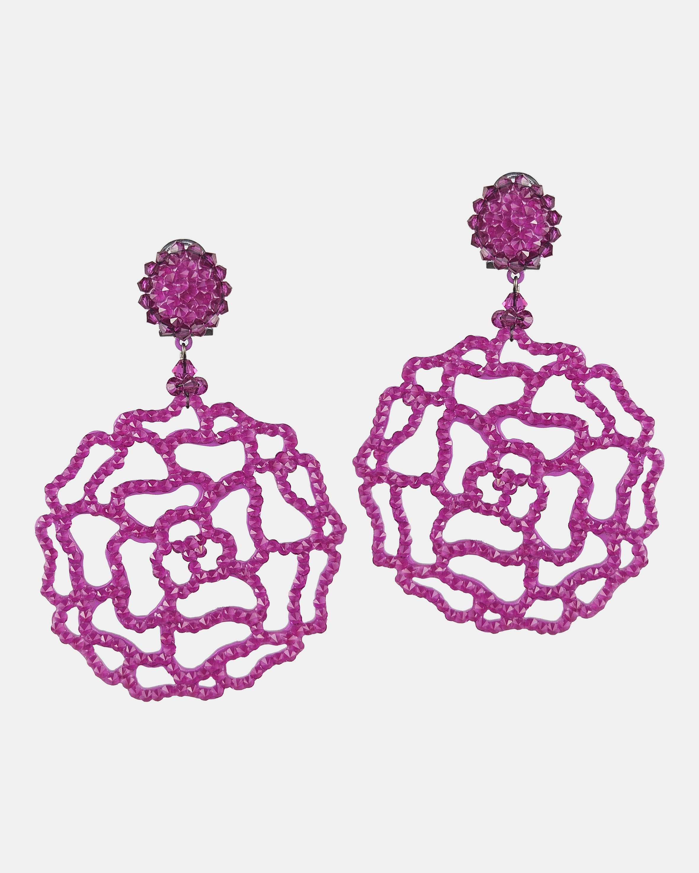 Dahlia Swarovski raspberry pendant