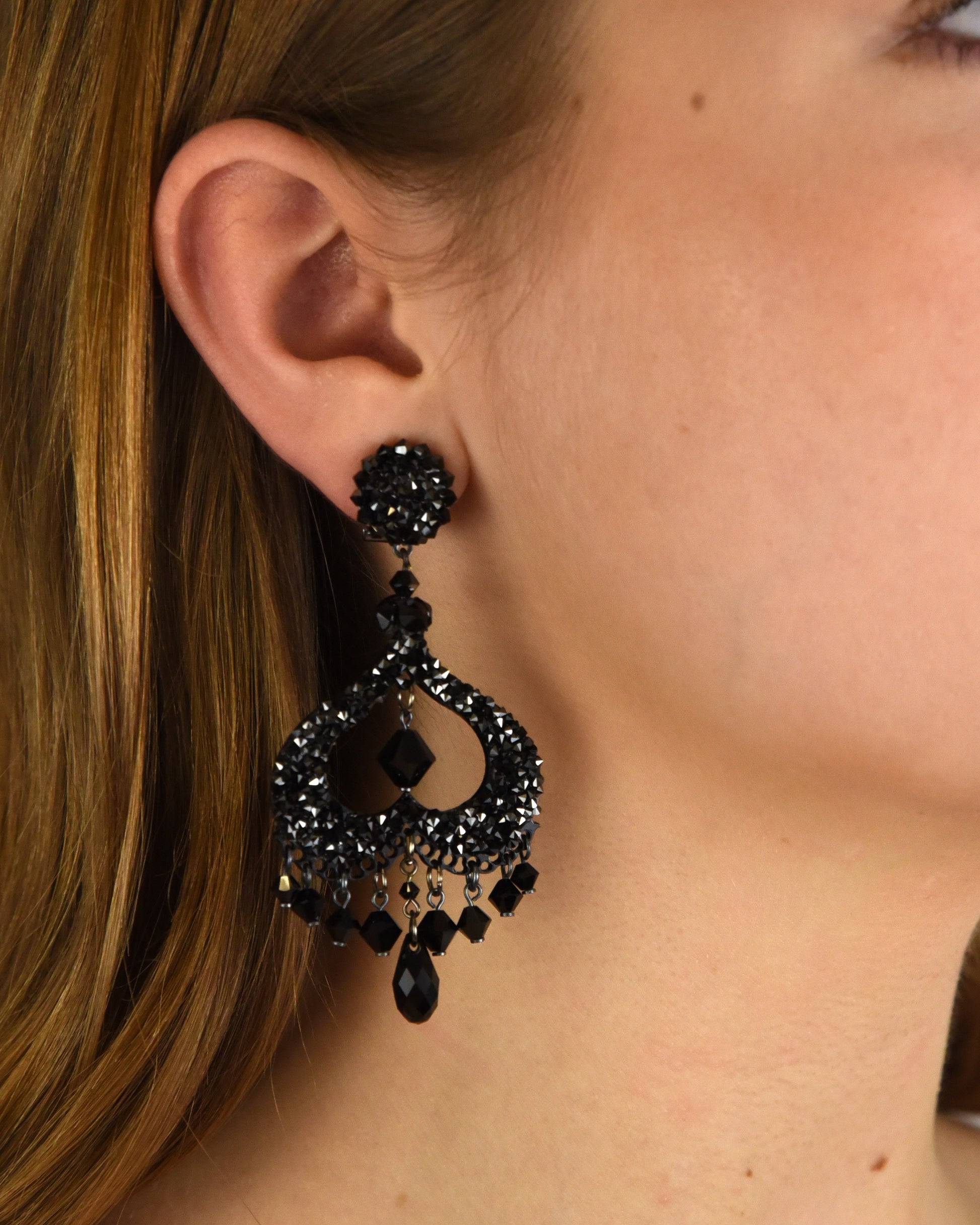 Black Swarovski Spades pendant